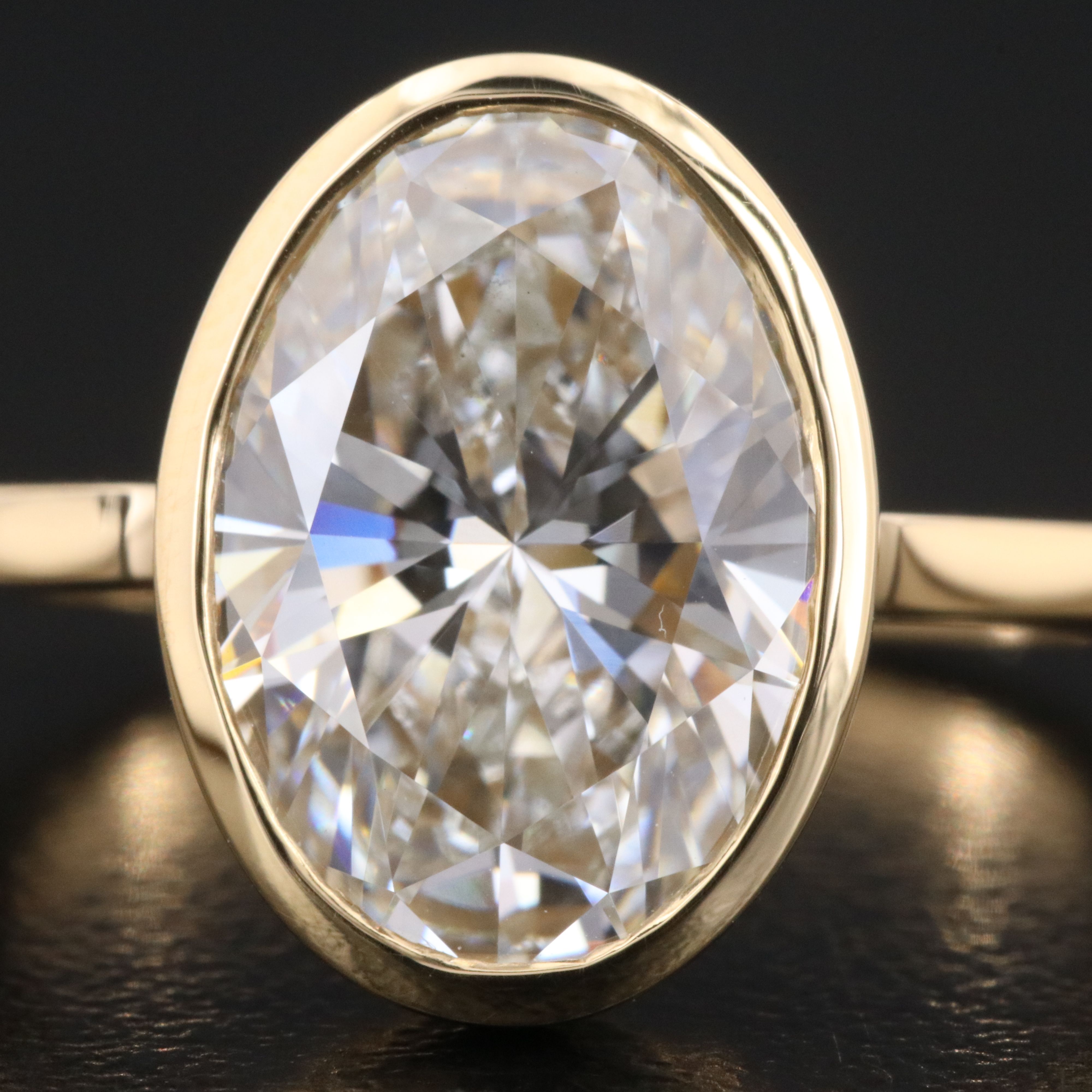 18K 4.10 CT Lab Grown Diamond Solitaire Ring with IGI Report