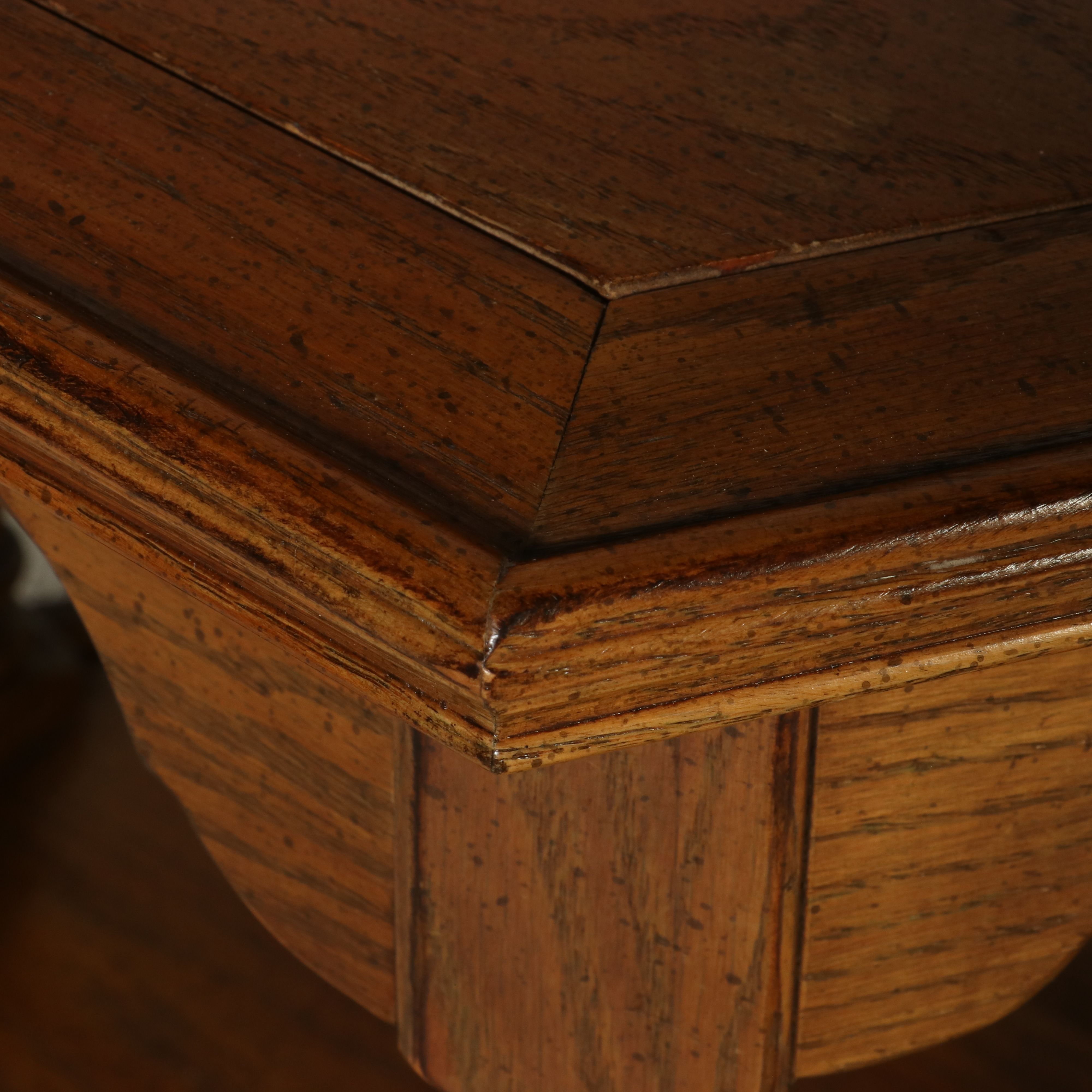 Ethan Allen Jacobean Revival Style "Royal Charter" Oak Hexagonal End Table