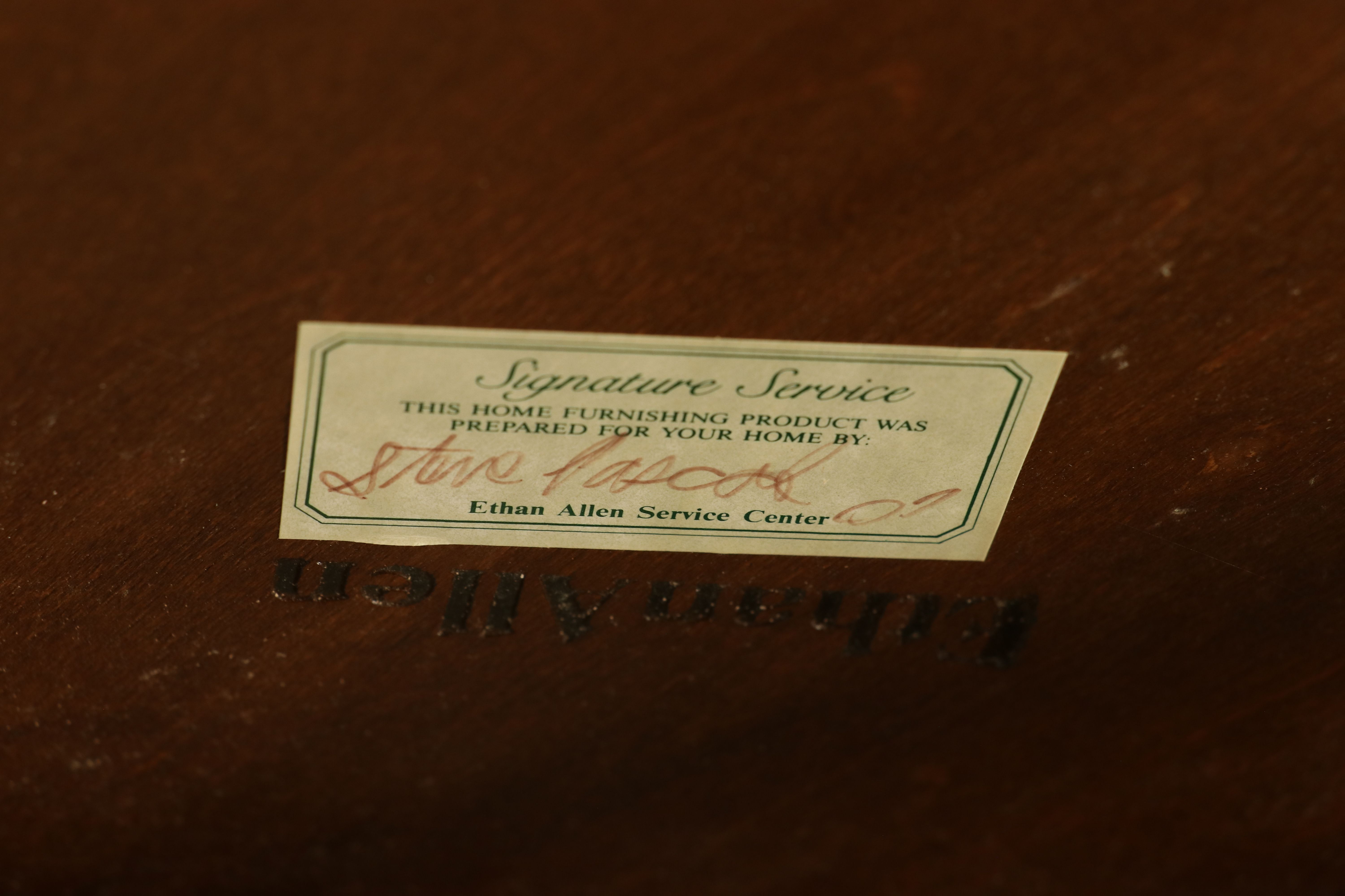 Ethan Allen Jacobean Revival Style "Royal Charter" Oak Hexagonal End Table