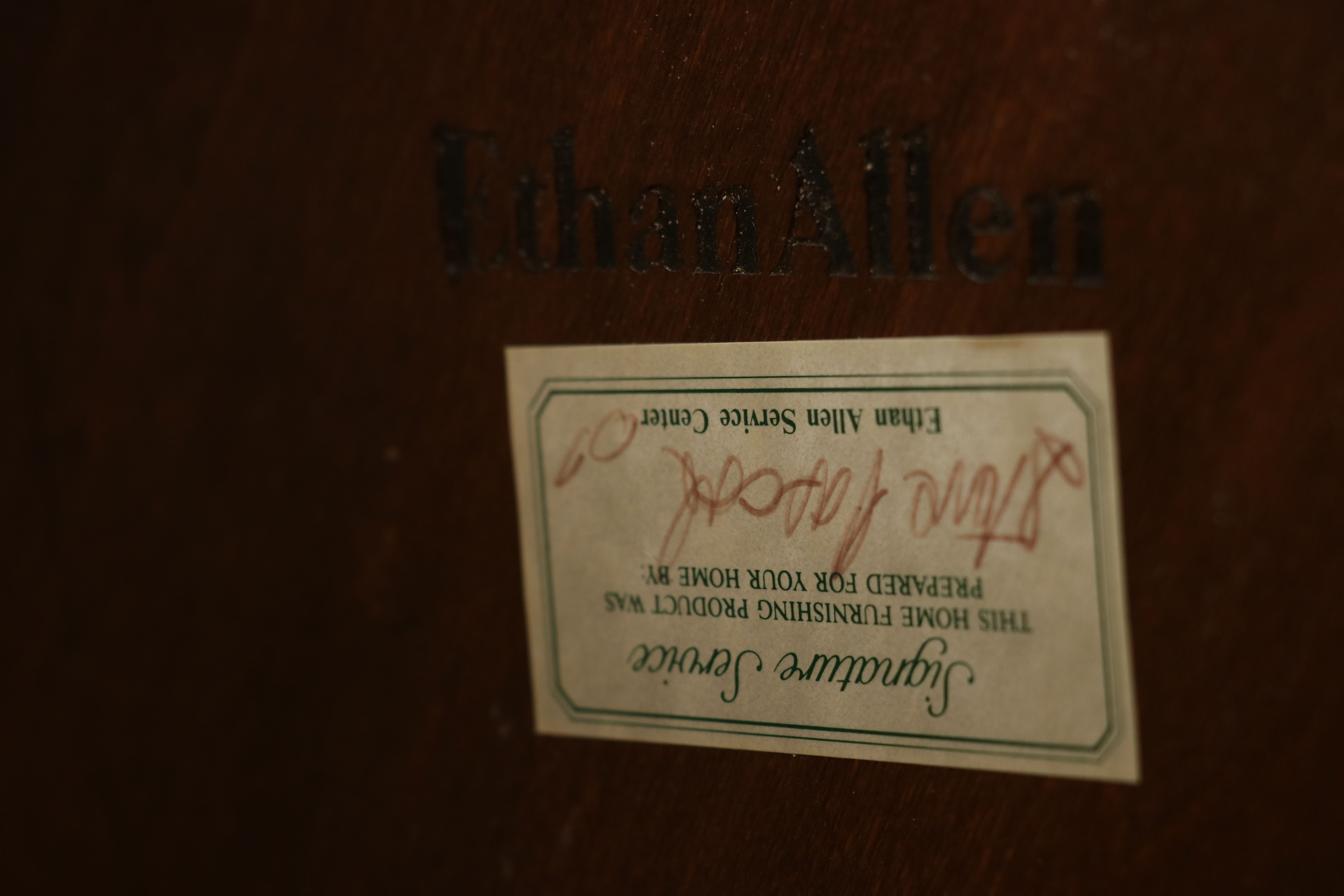 Ethan Allen Jacobean Revival Style "Royal Charter" Oak Hexagonal End Table