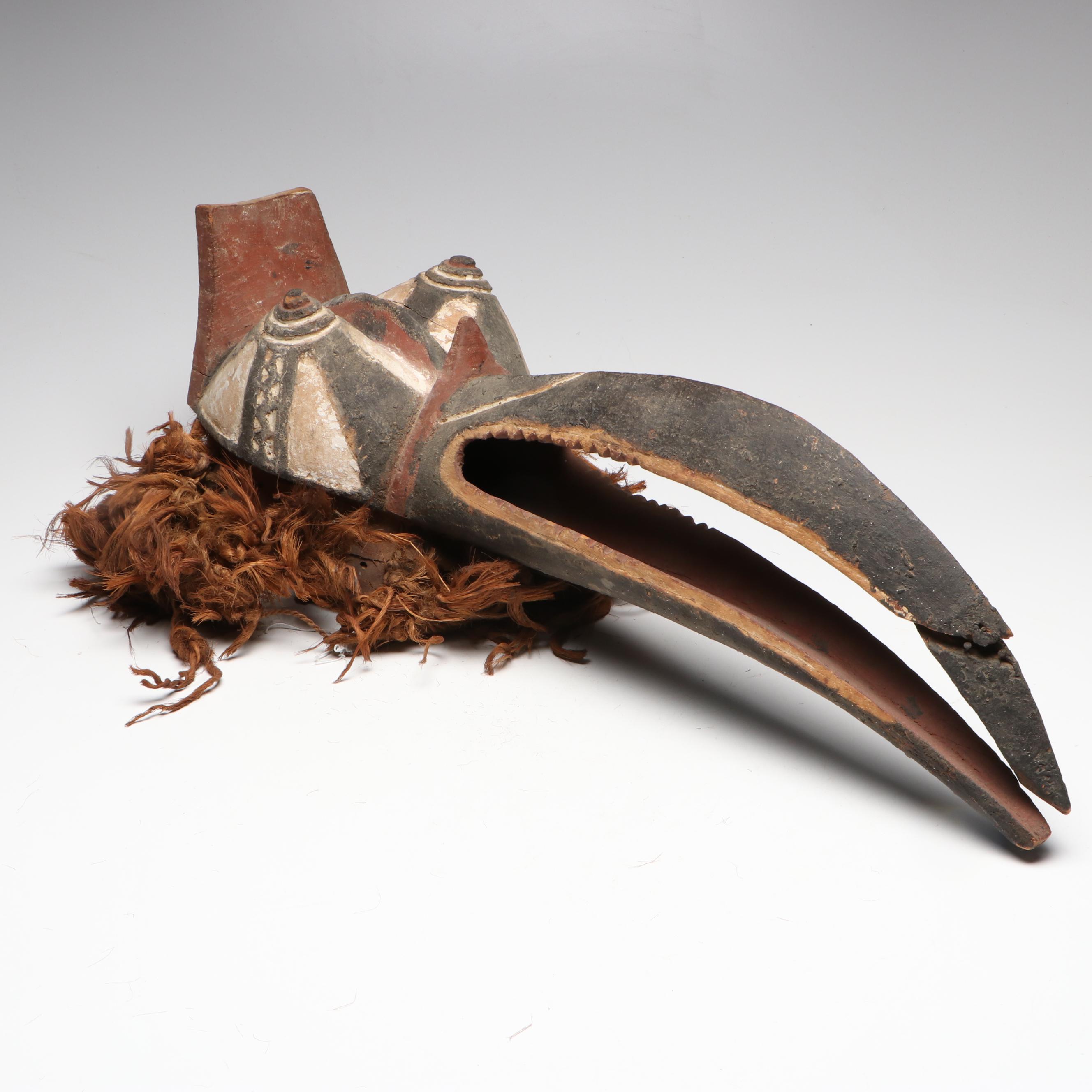 Burkina Faso Mossi "Simbo Bagoum" Funerary Hornbill Helmet Mask