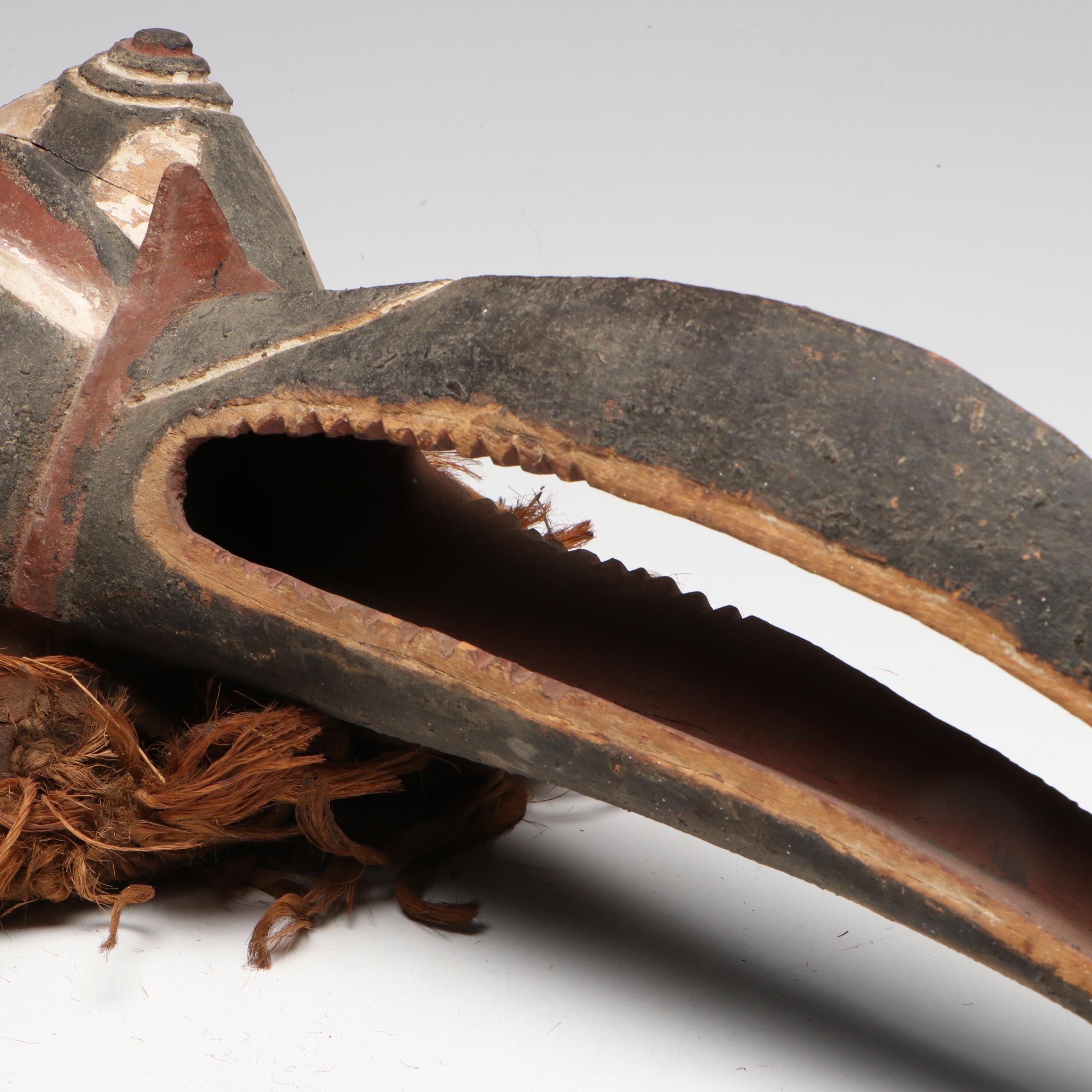 Burkina Faso Mossi "Simbo Bagoum" Funerary Hornbill Helmet Mask