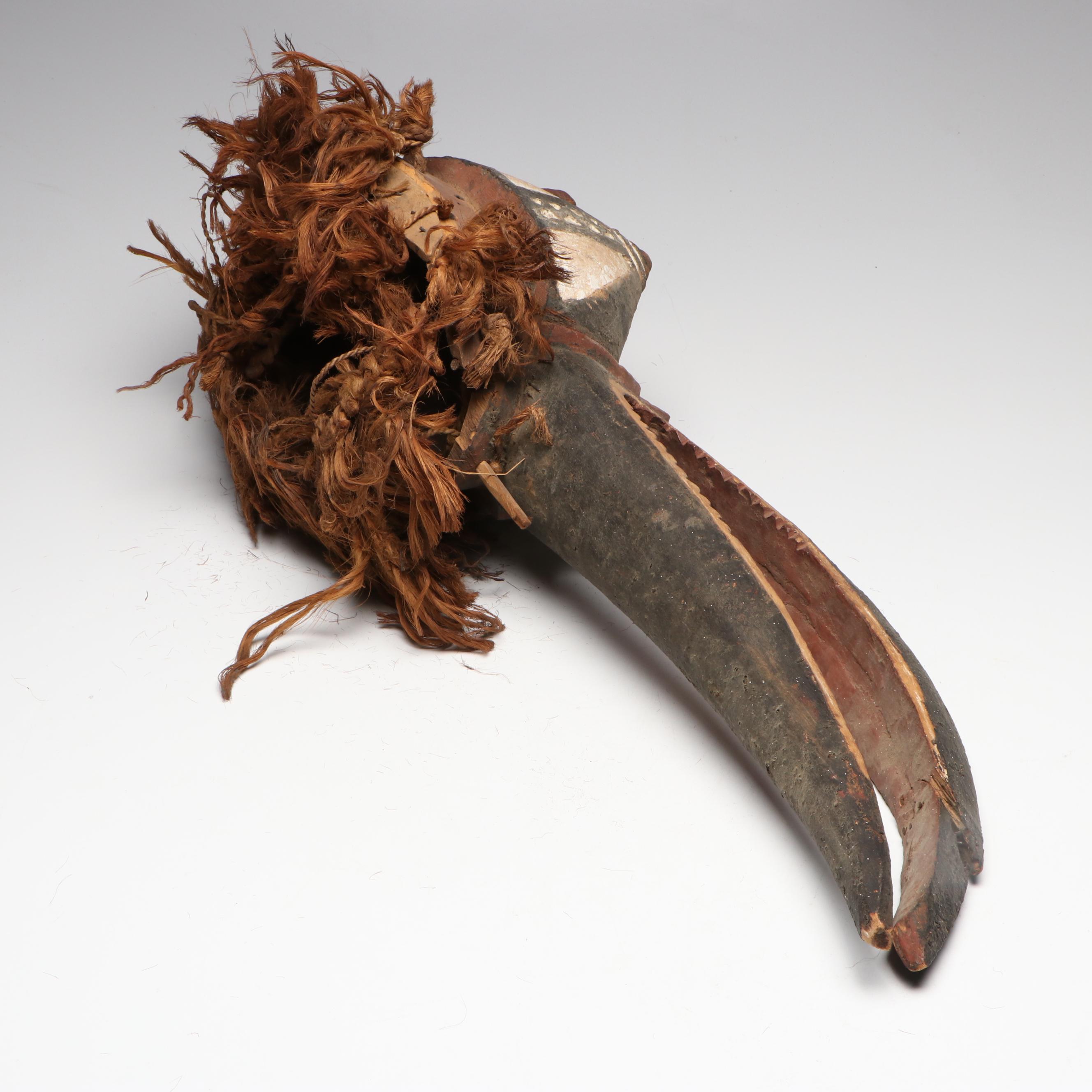 Burkina Faso Mossi "Simbo Bagoum" Funerary Hornbill Helmet Mask