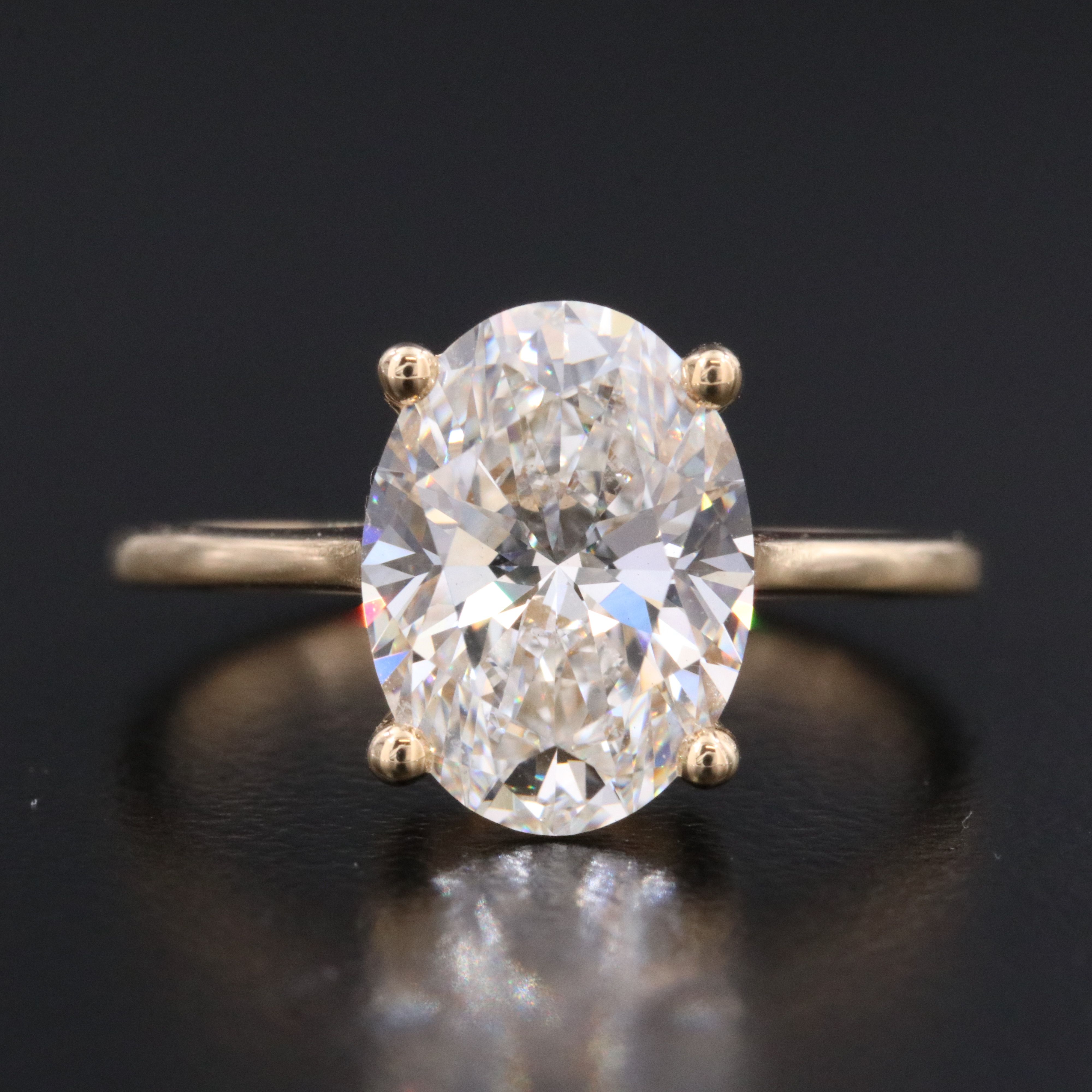 18K 3.06 CT Lab Grown Diamond Solitaire Ring with IGI Report