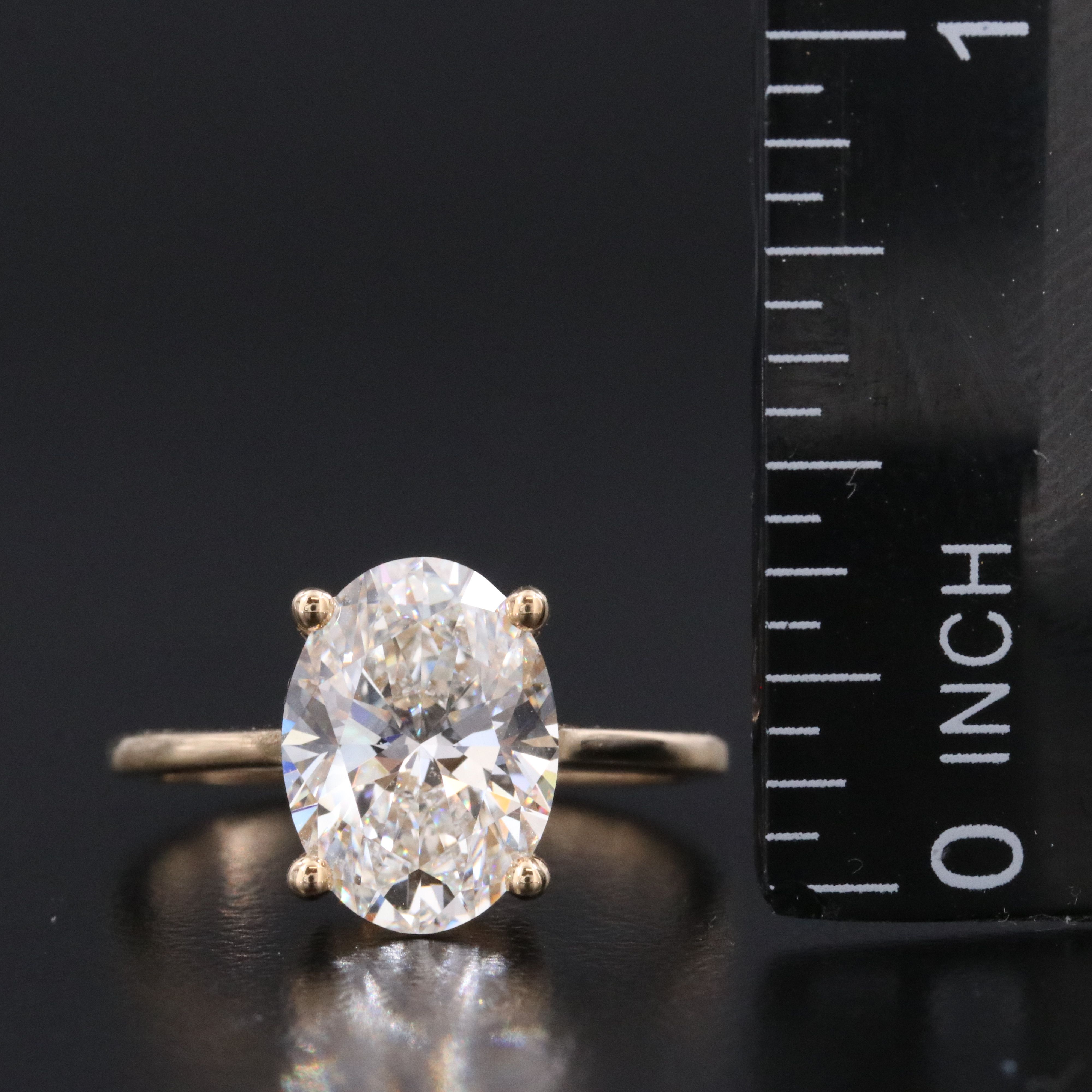 18K 3.06 CT Lab Grown Diamond Solitaire Ring with IGI Report