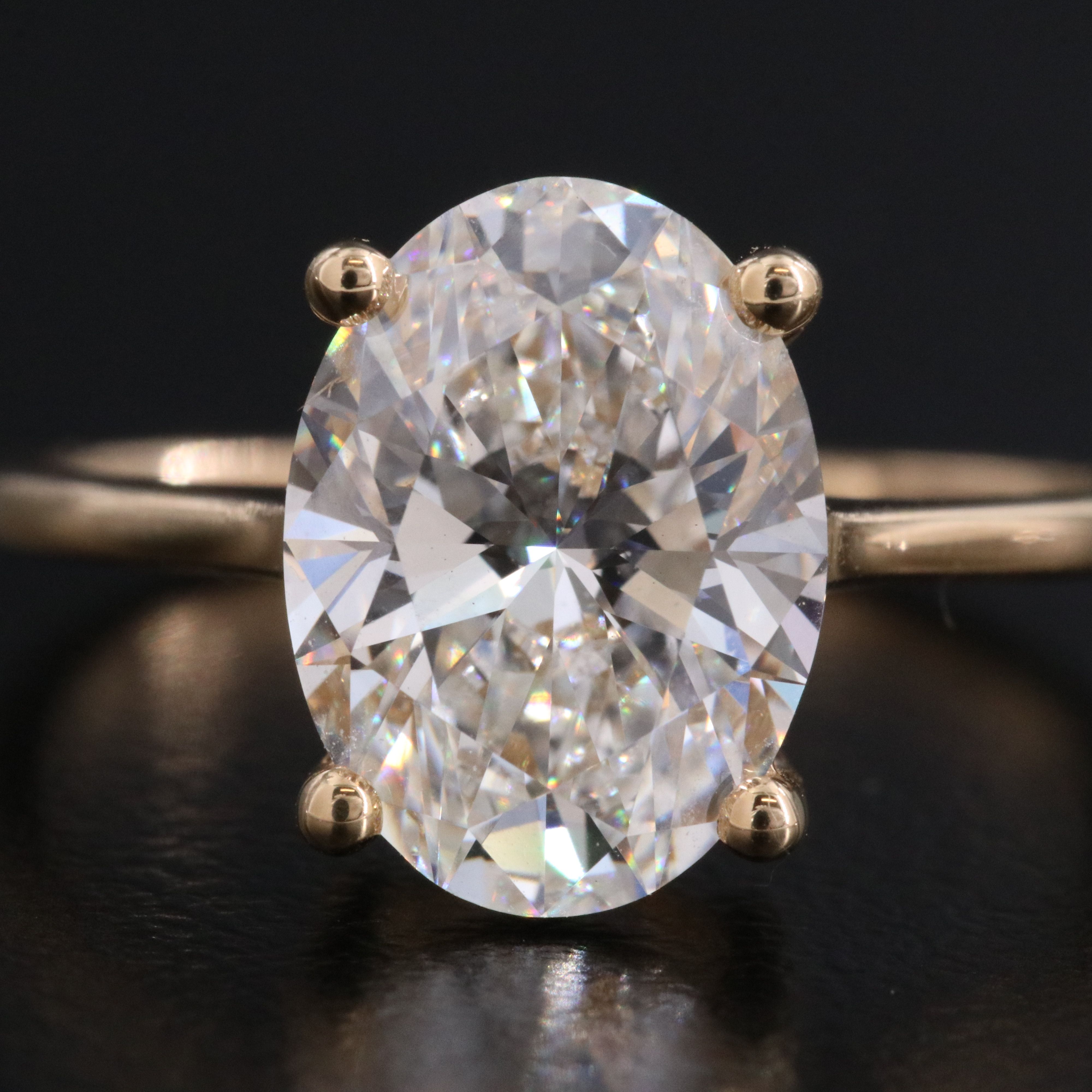 18K 3.06 CT Lab Grown Diamond Solitaire Ring with IGI Report