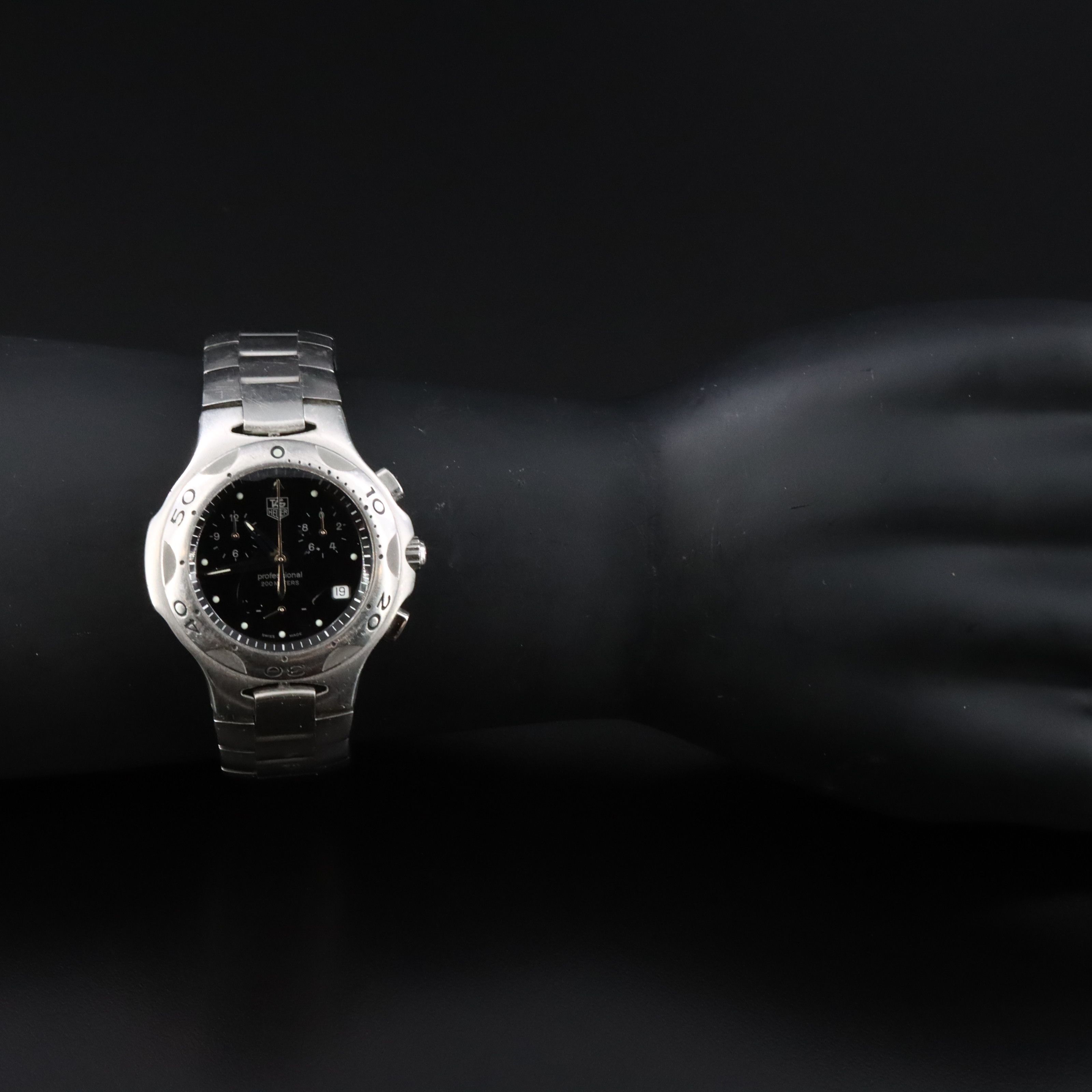 TAG Heuer Stainless Steel Black Dial Date Chronograph Quartz Watch