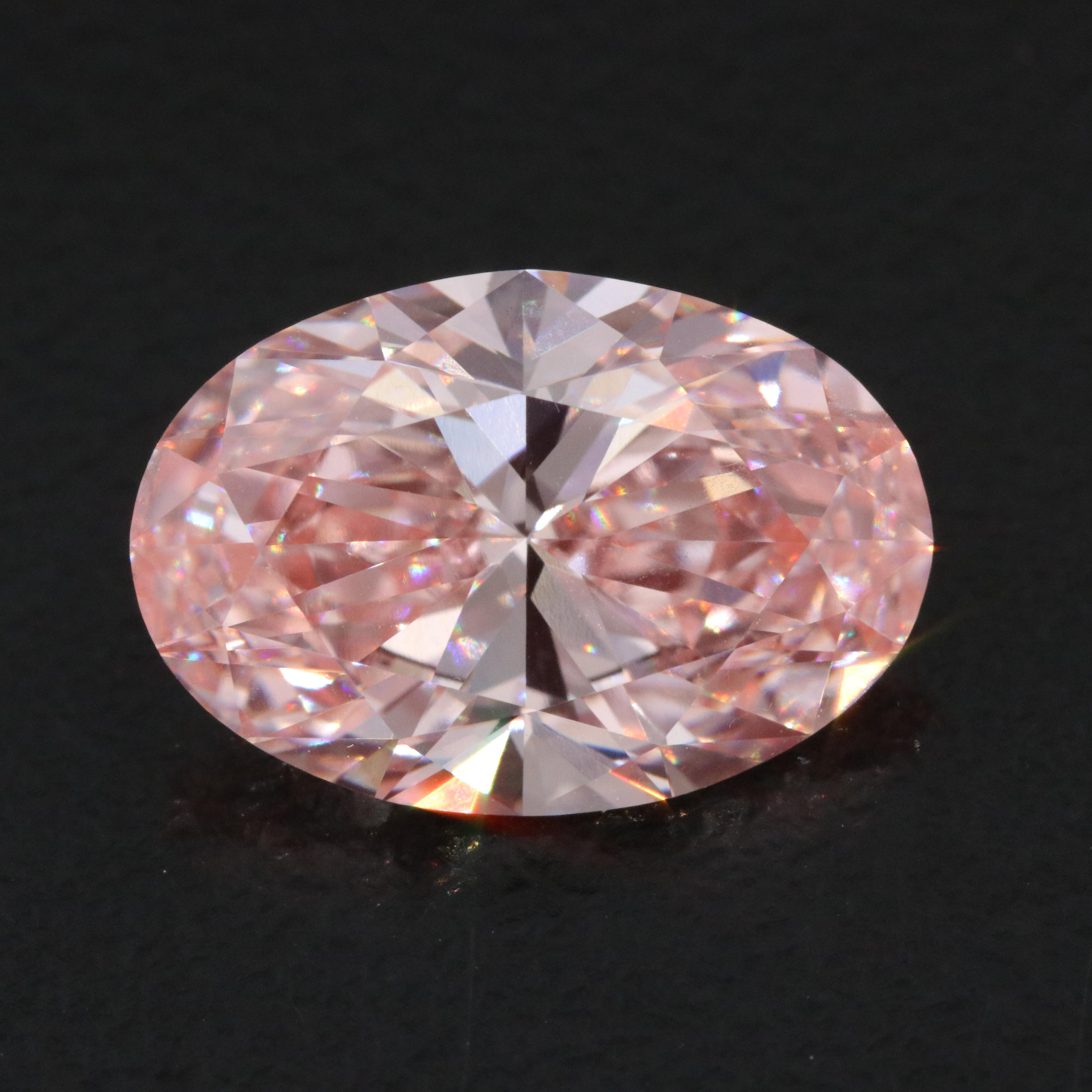 Loose 3.85 CT Lab Grown Fancy Vivid Pink Diamond with IGI Report