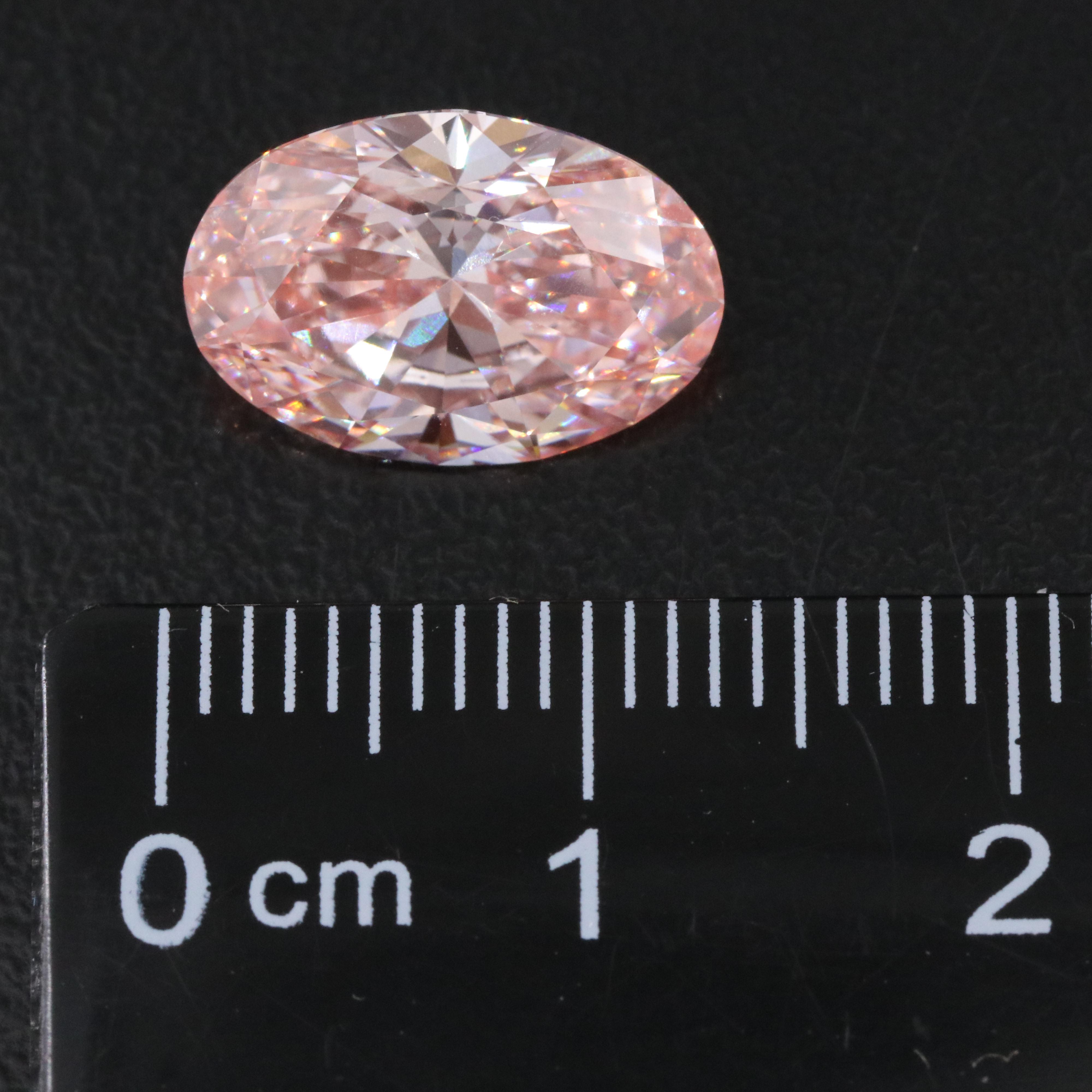 Loose 3.85 CT Lab Grown Fancy Vivid Pink Diamond with IGI Report