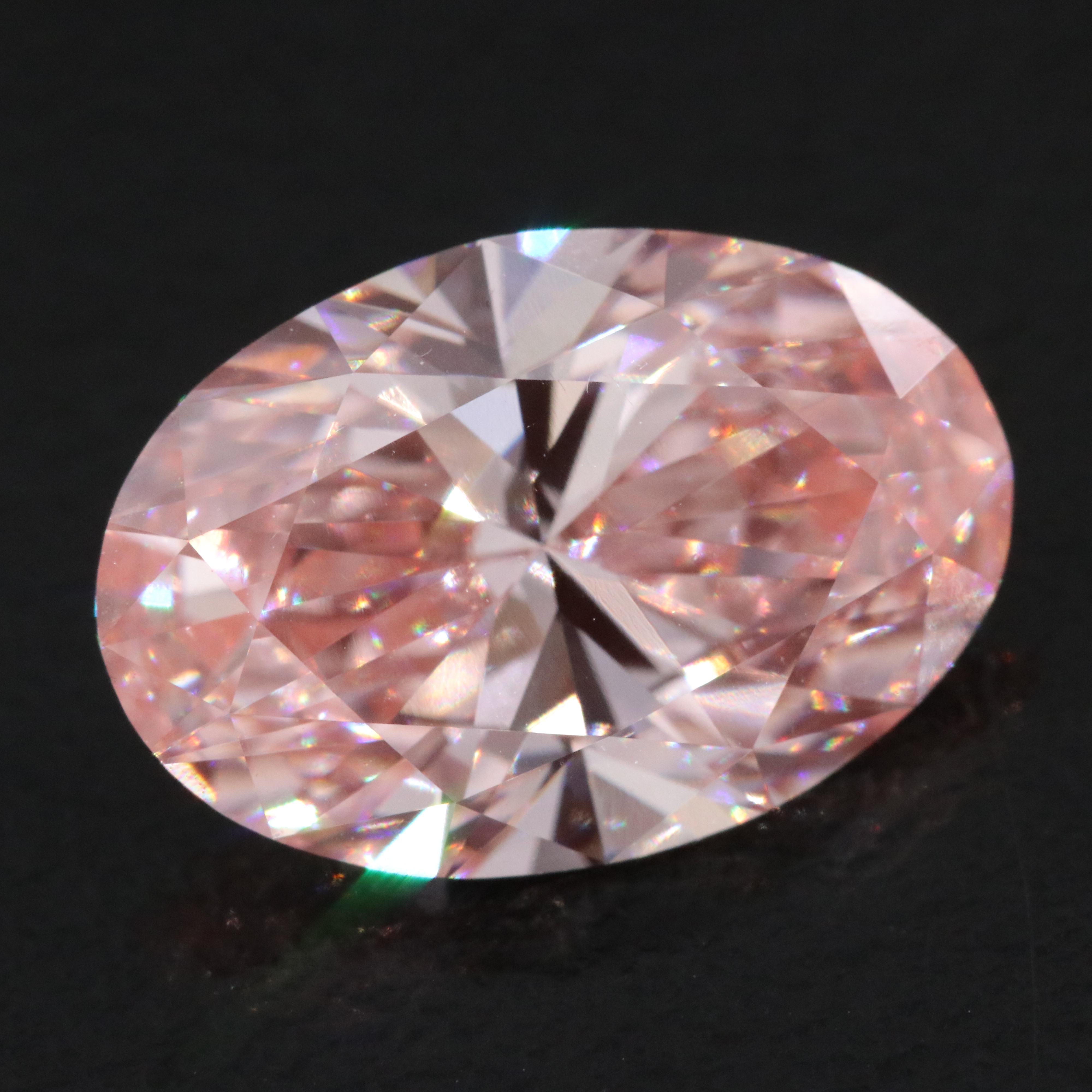 Loose 3.85 CT Lab Grown Fancy Vivid Pink Diamond with IGI Report