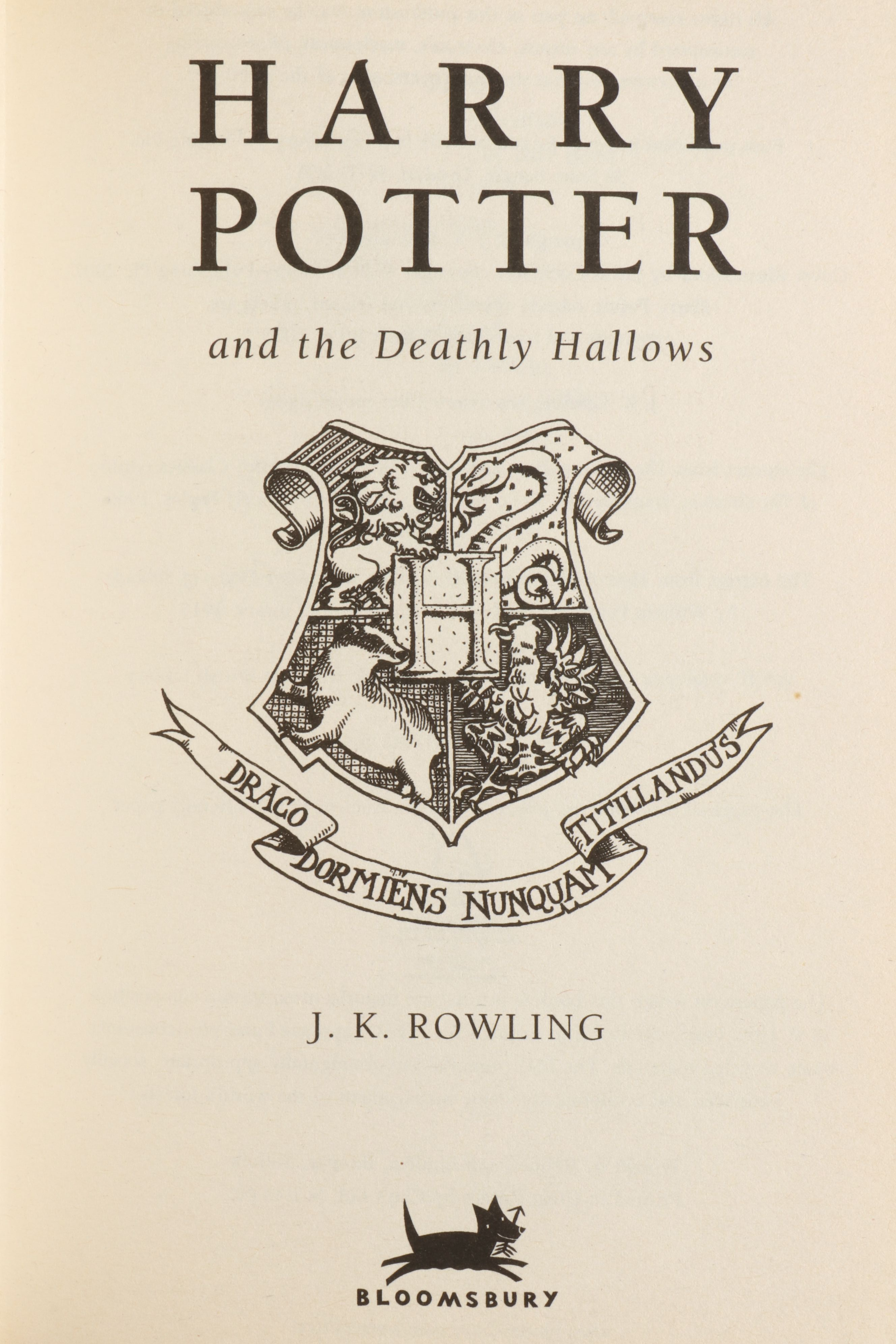 First Edition "Harry Potter and the Deathly Hallows" by J. K. Rowling, 2007