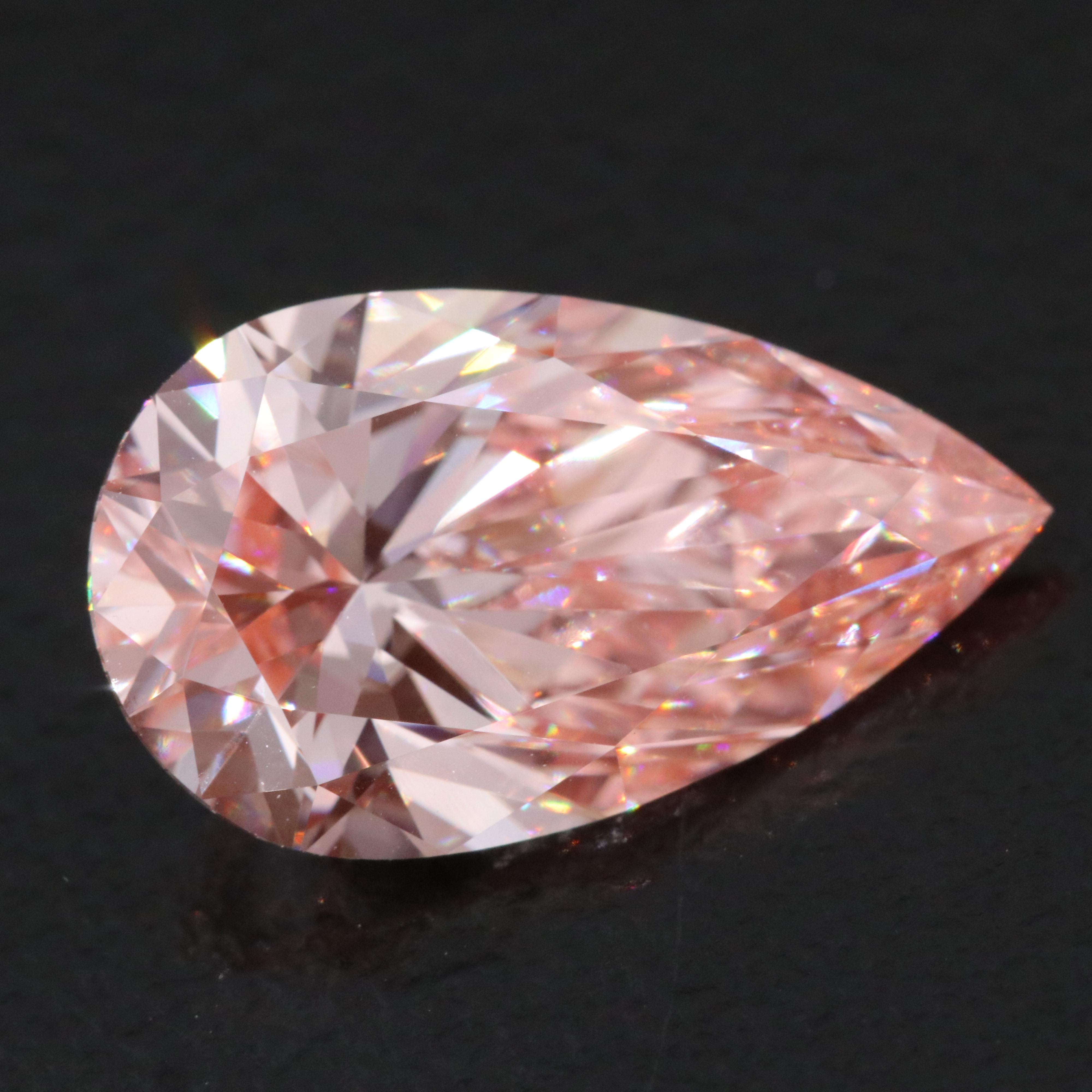Loose 2.92 CT Lab Grown Fancy Vivid Pink Diamond with IGI Report