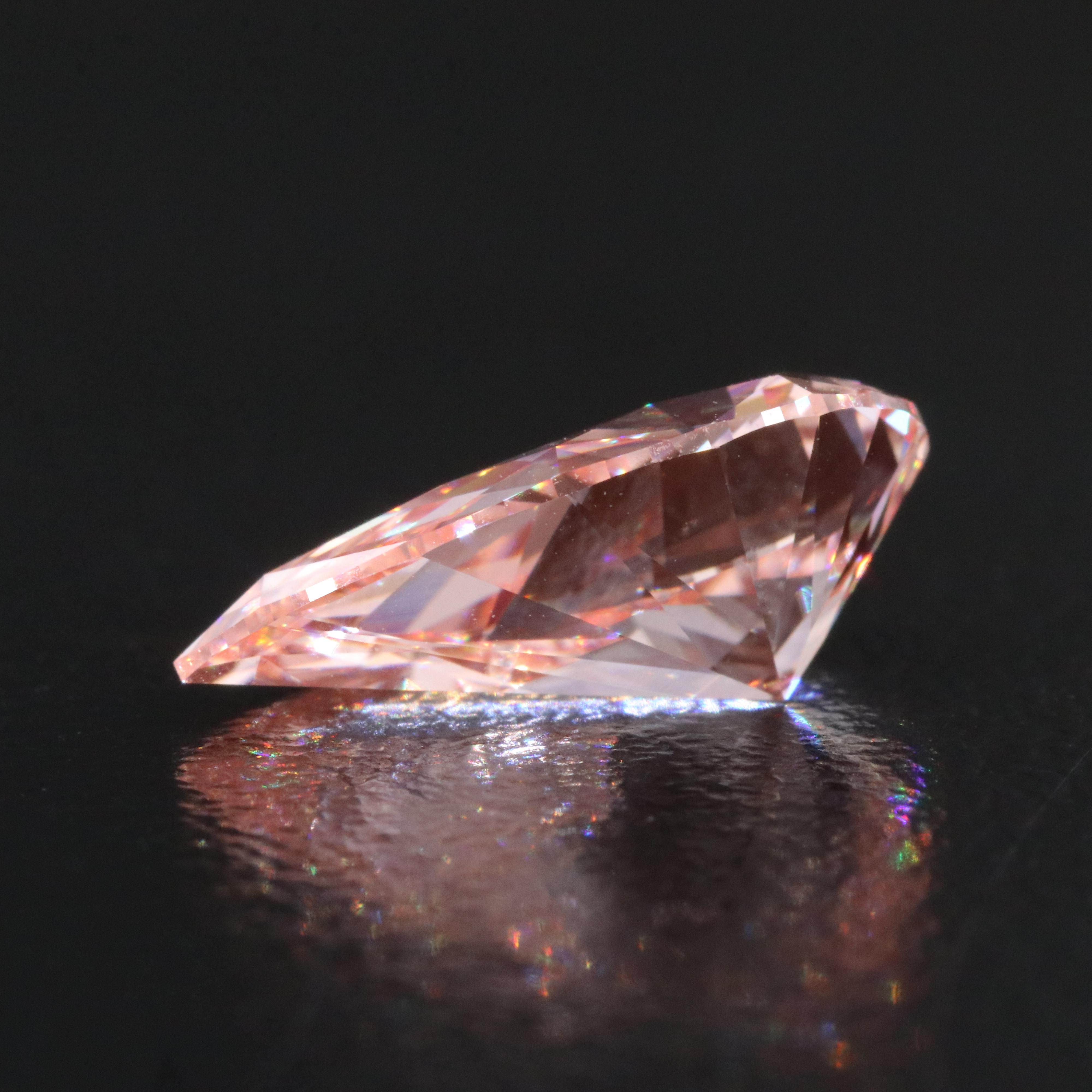 Loose 2.92 CT Lab Grown Fancy Vivid Pink Diamond with IGI Report