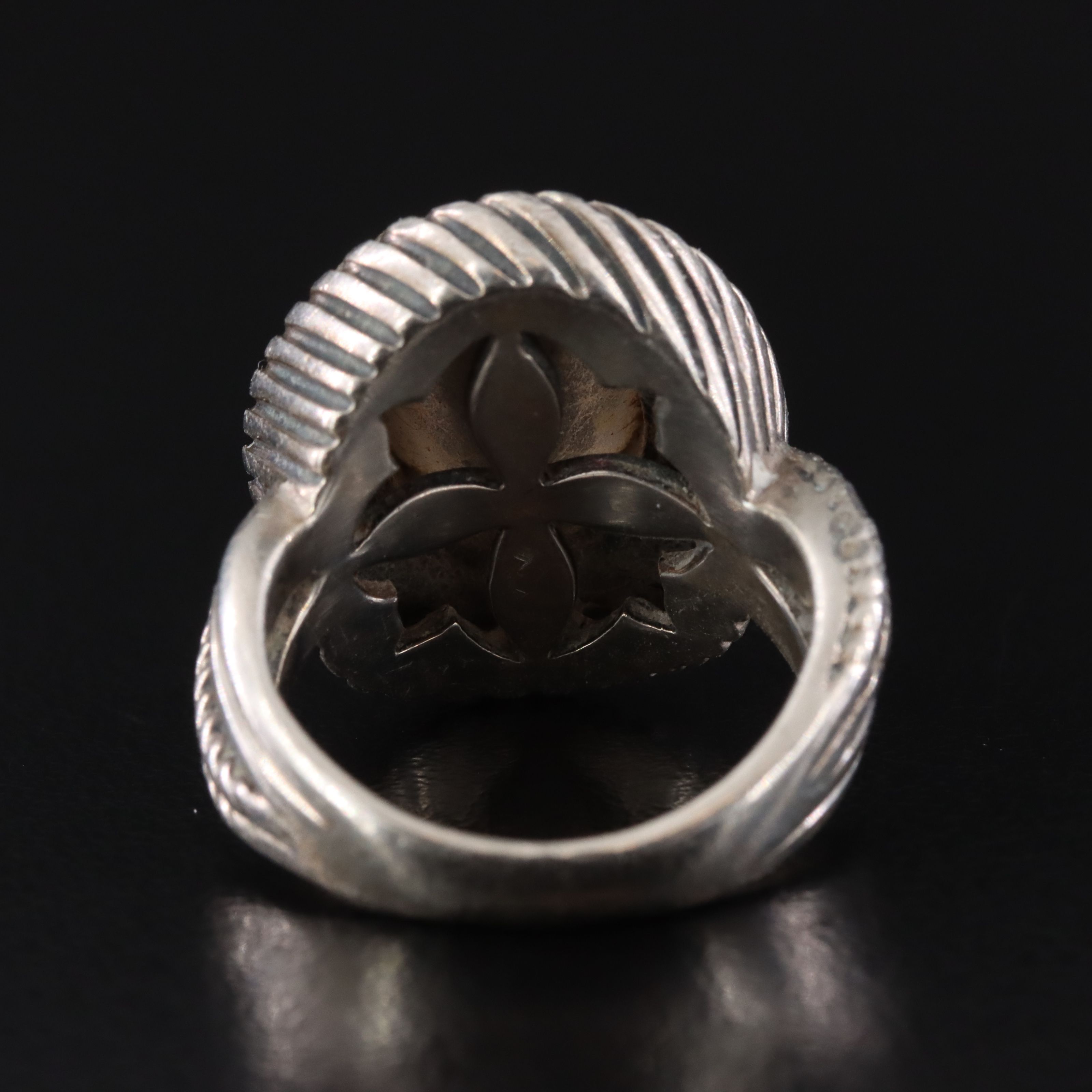 Sterling Smoky Quartz Ring with 14K Accents