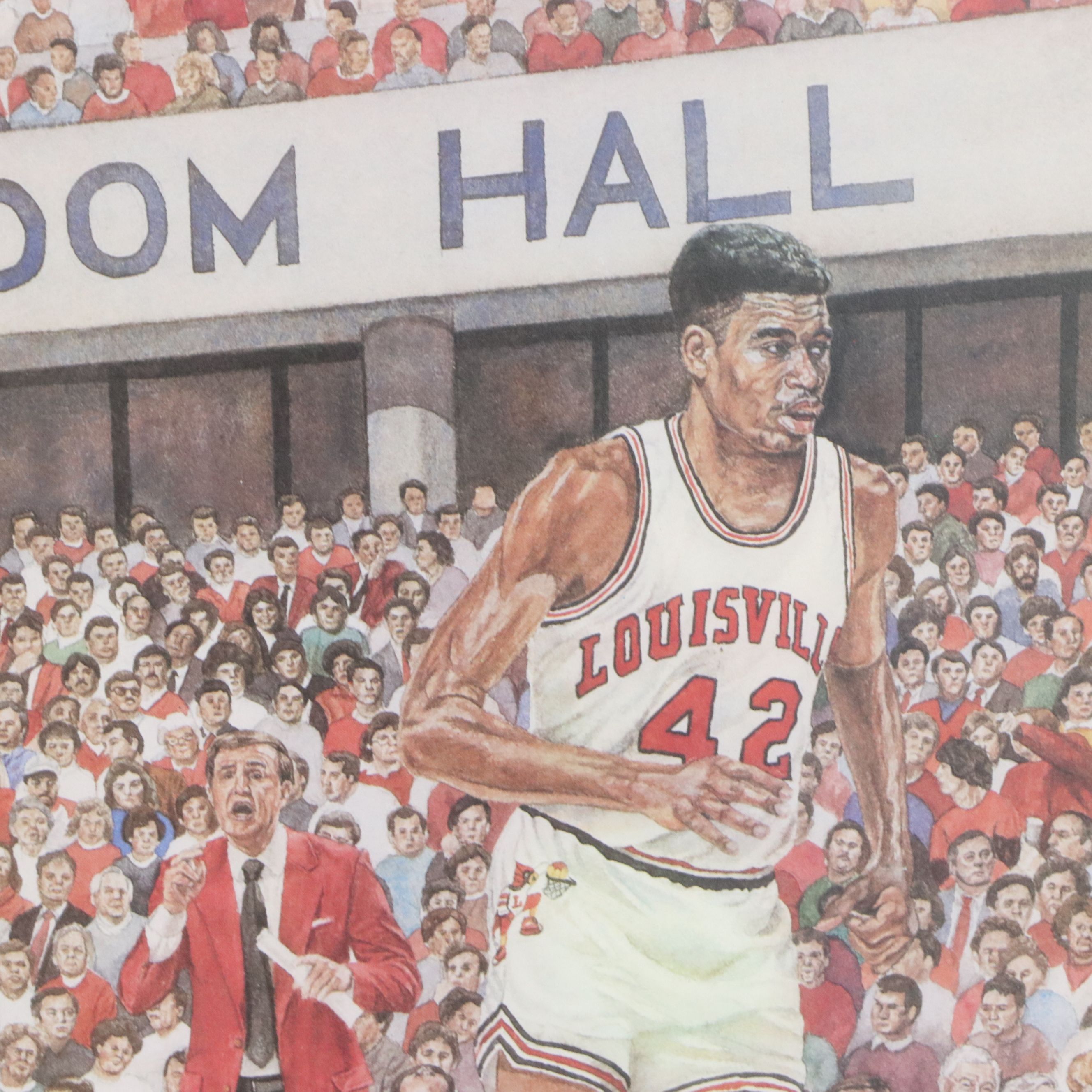 Stanley Silver College Basketball Themed Offset Lithograph, 1993