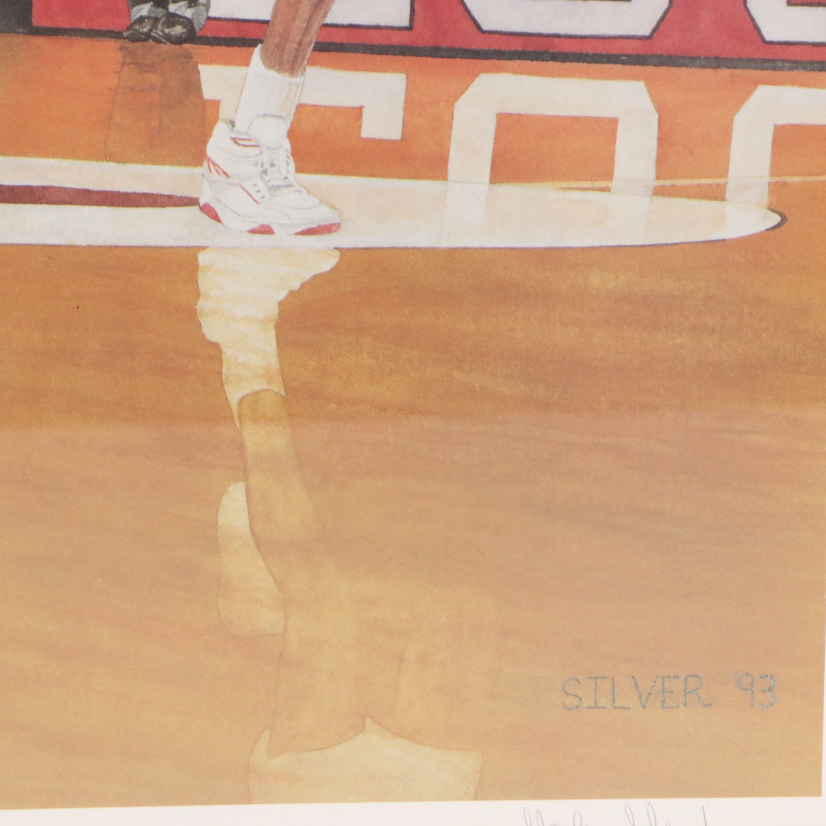 Stanley Silver College Basketball Themed Offset Lithograph, 1993