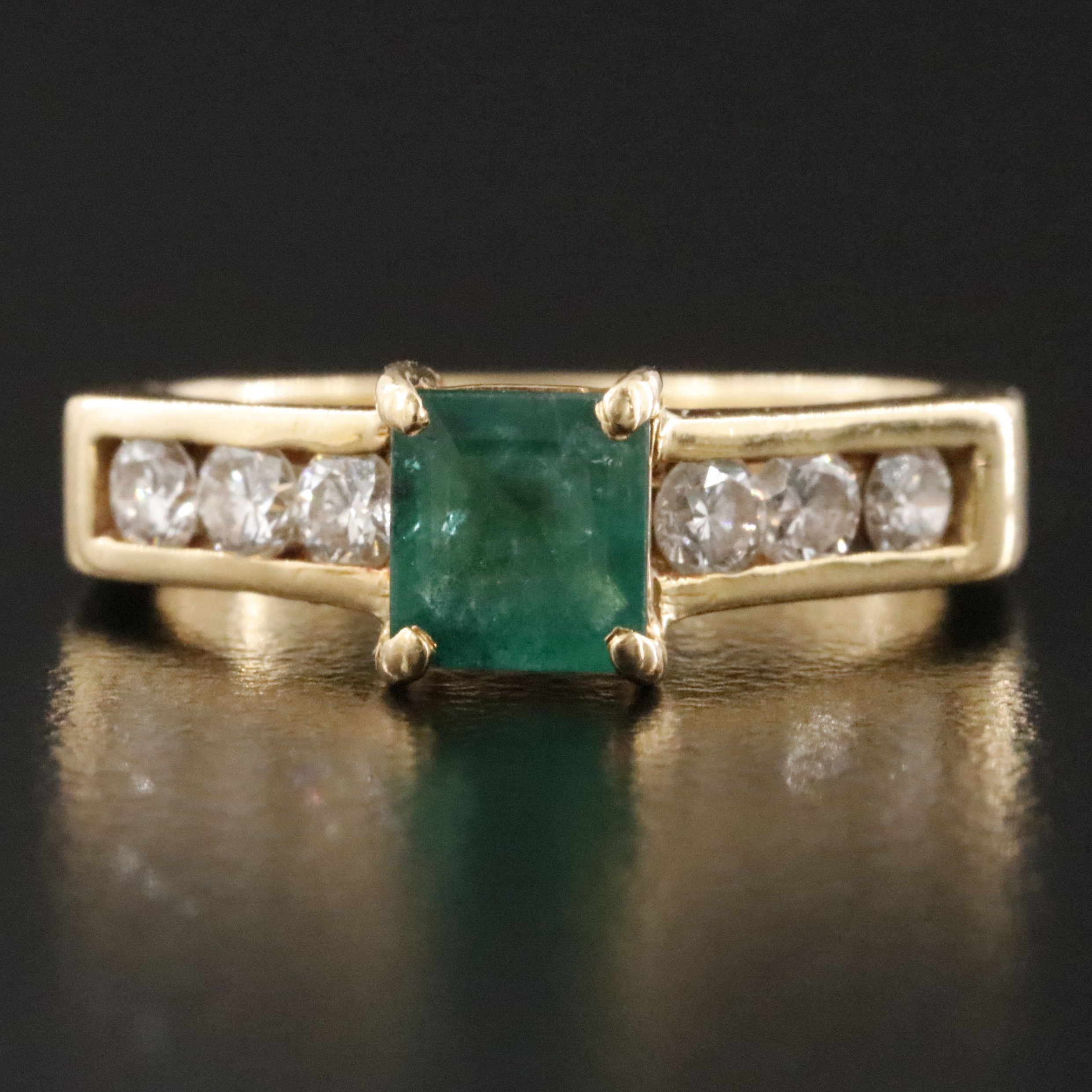 18K Emerald and Diamond Ring