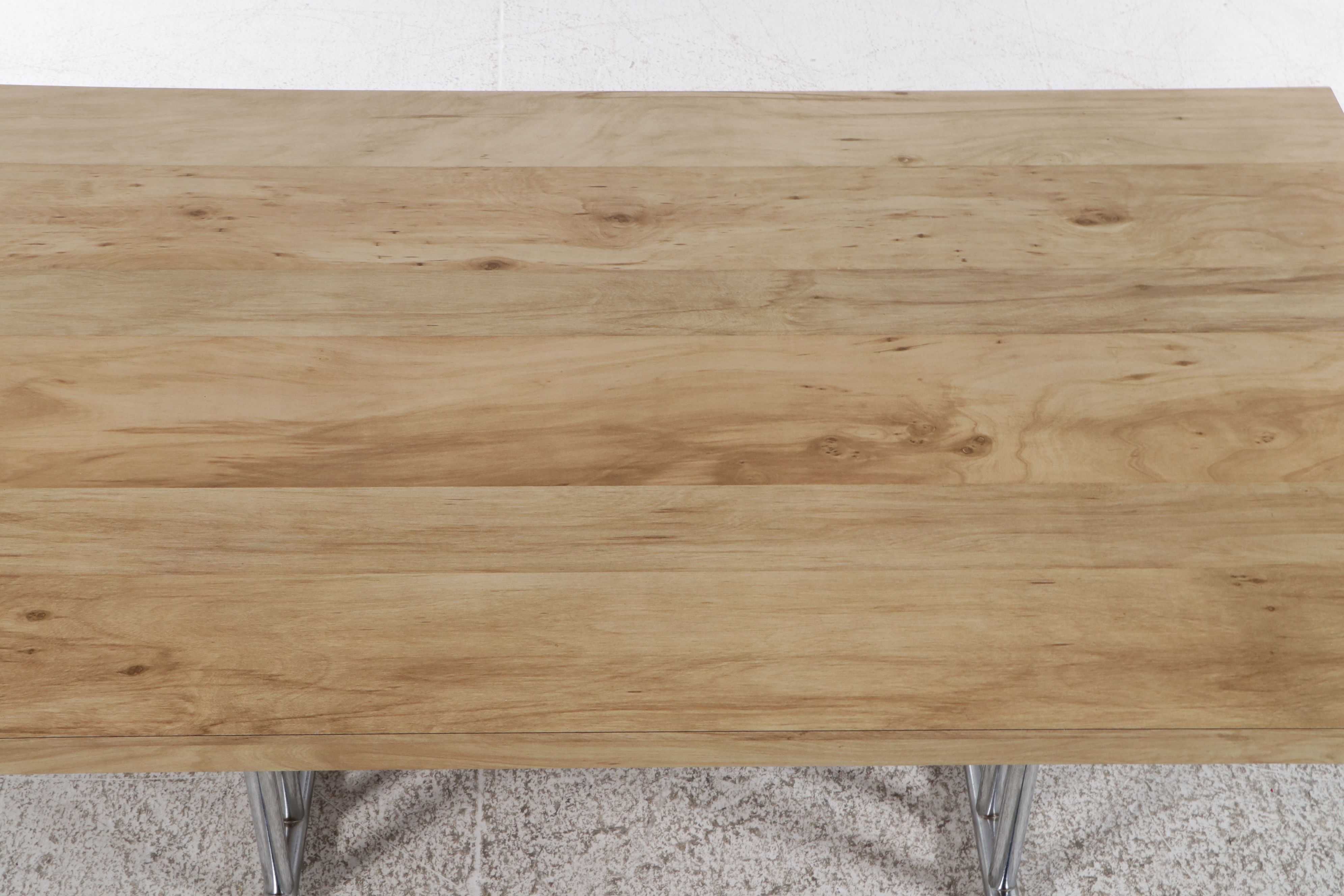 Contemporary Postmodern Style Table with Triple Chrome Tube Legs