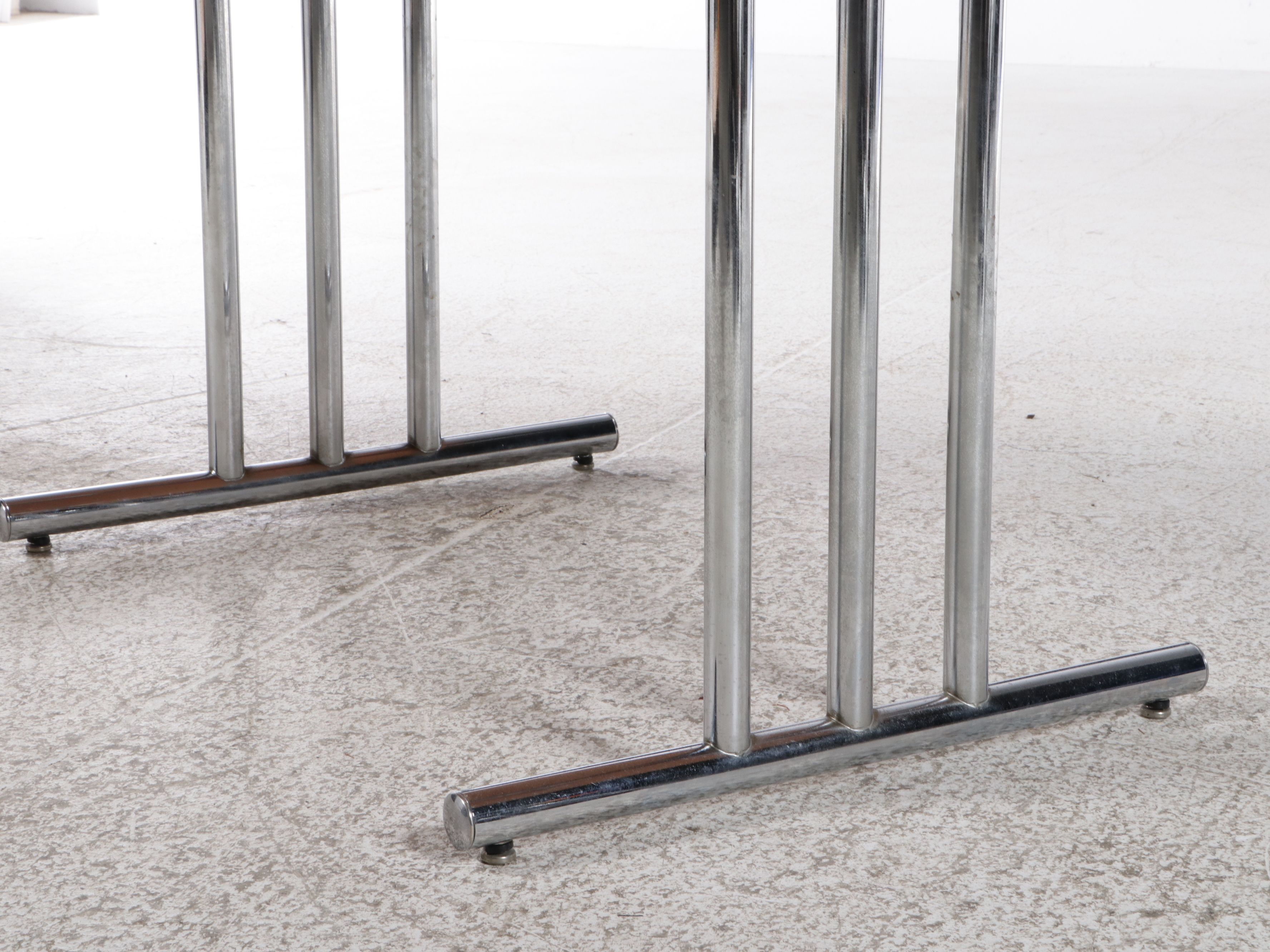 Contemporary Postmodern Style Table with Triple Chrome Tube Legs