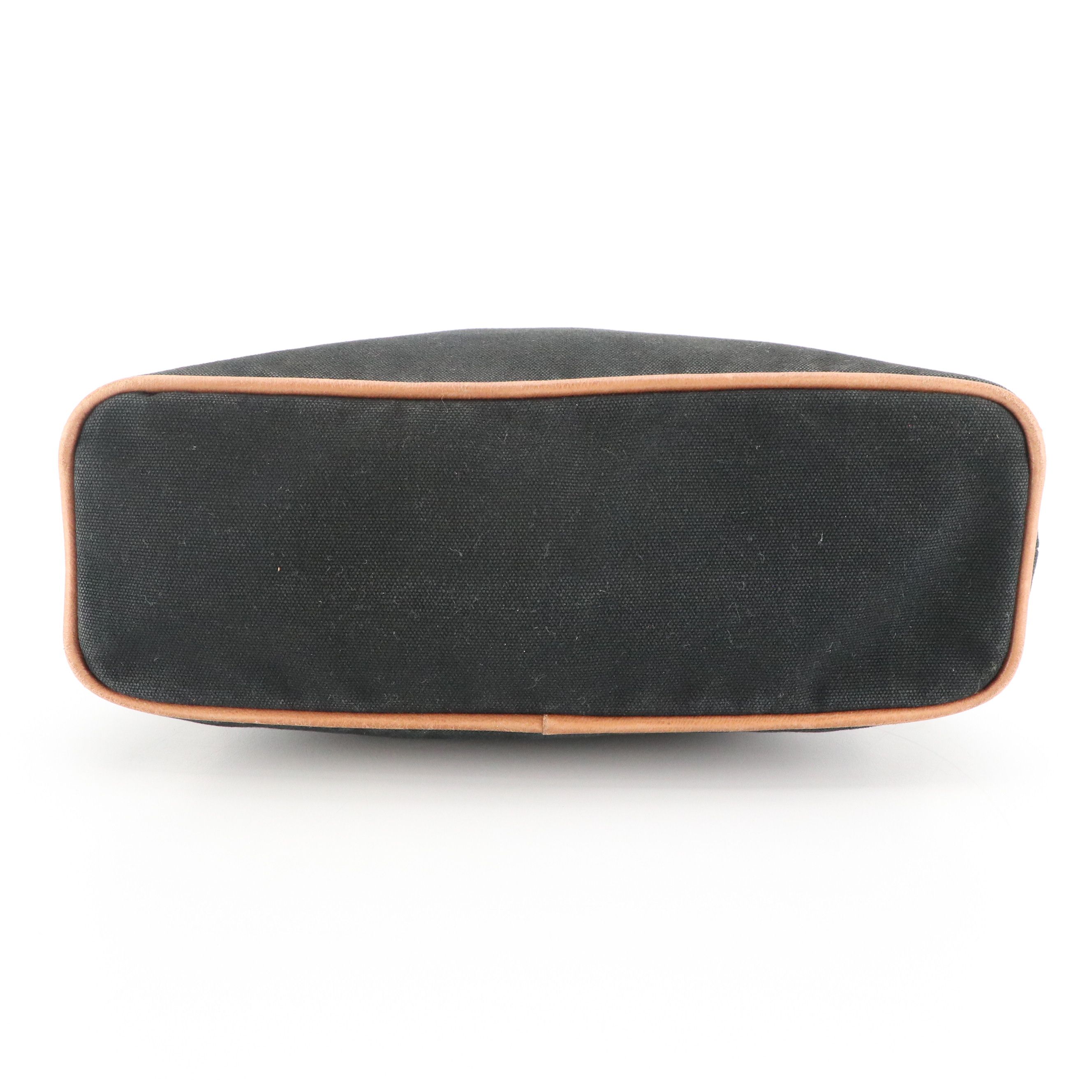 Hermès Bolide Zip Travel Pouch in Black Cotton Canvas with Leather Trim