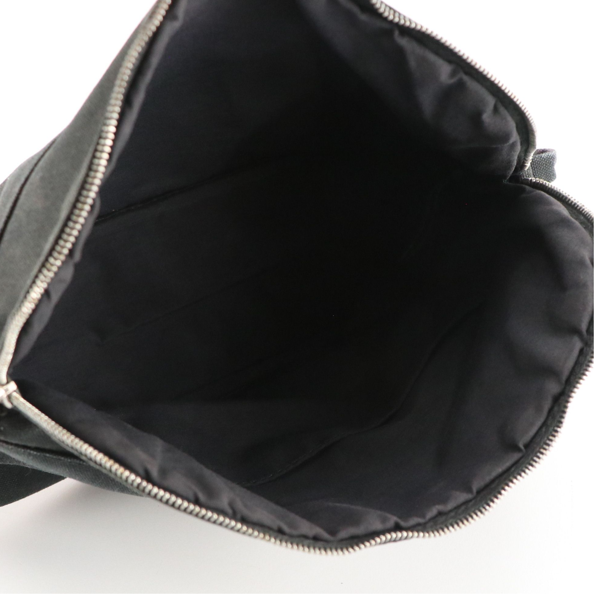 Hermès Bolide Zip Travel Pouch in Black Cotton Canvas with Leather Trim
