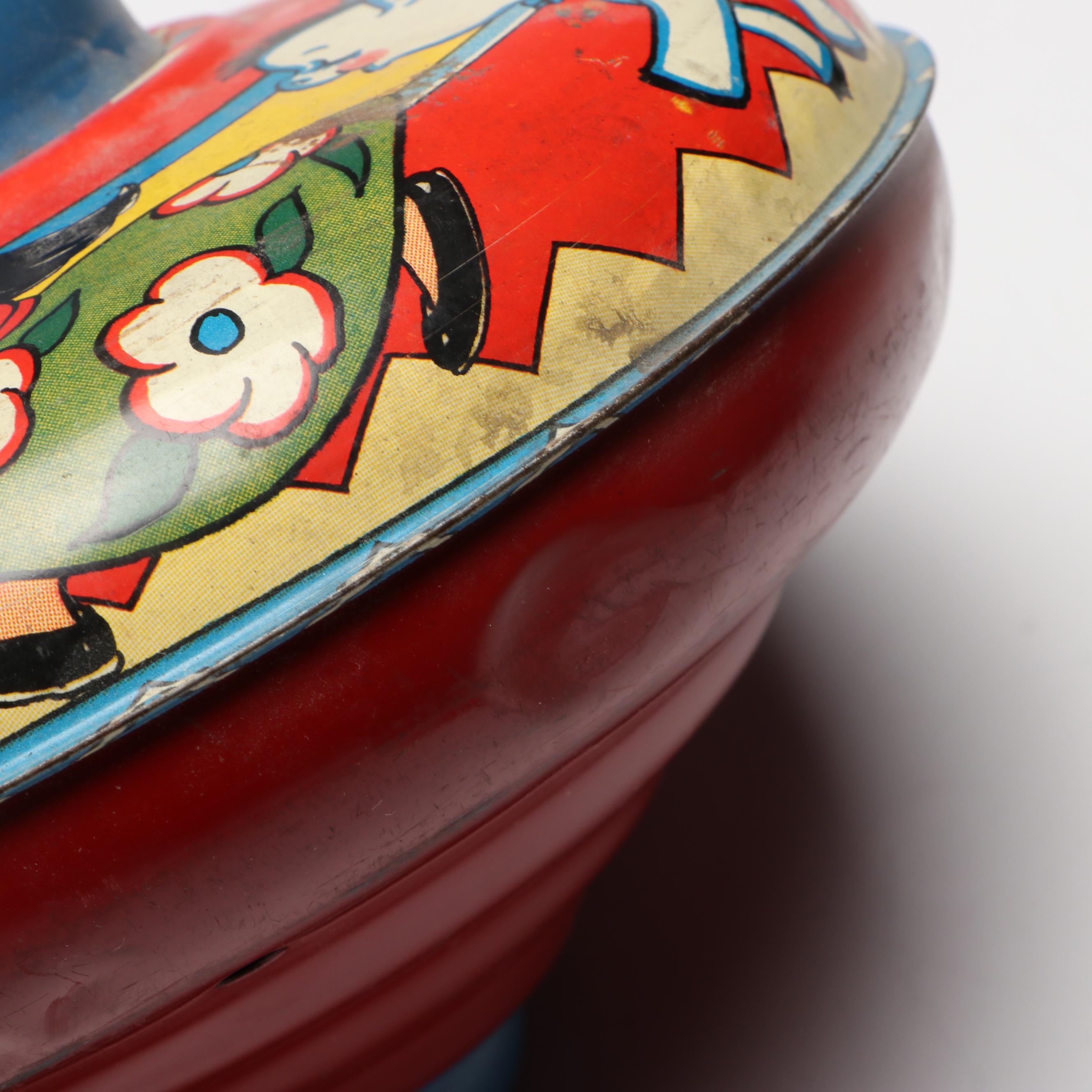 Ohio Art Co. Tin Spinning Top Toy with Other Prince Valiant Toy Shield