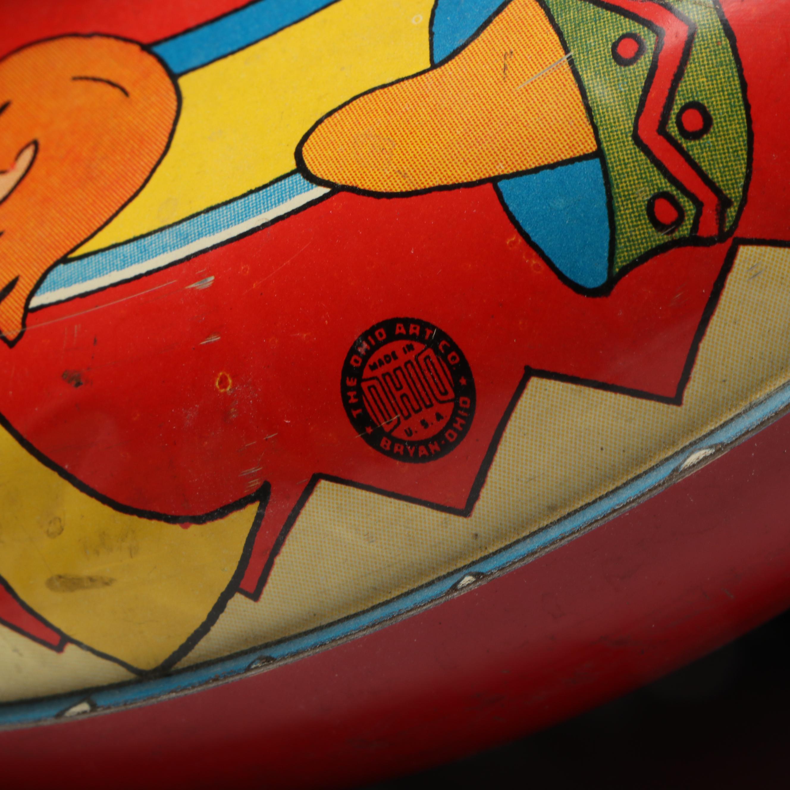 Ohio Art Co. Tin Spinning Top Toy with Other Prince Valiant Toy Shield