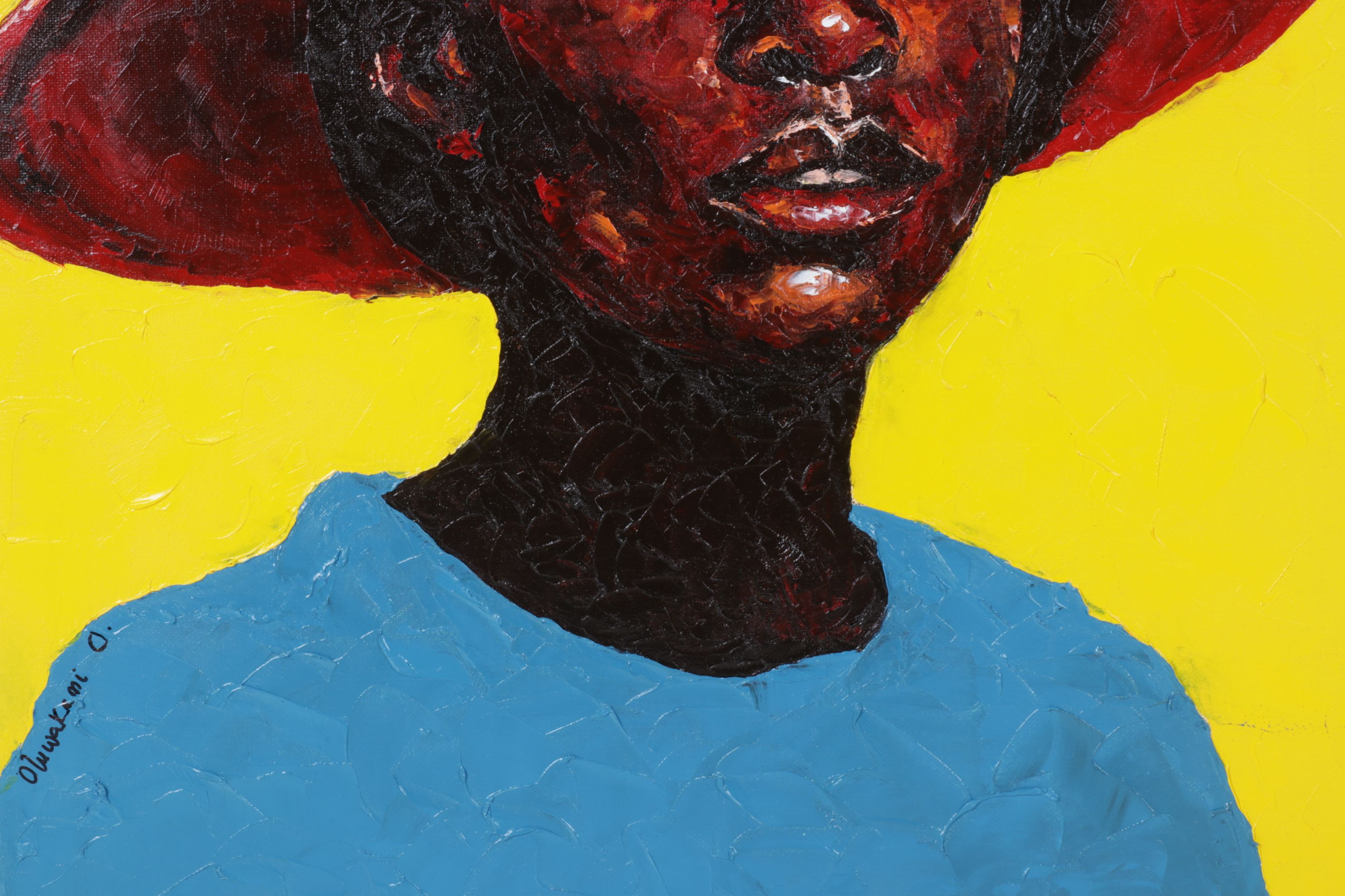 Oluwakemi Omowaire Oil Portrait "Ajagun Obinrin", Early 21st Century