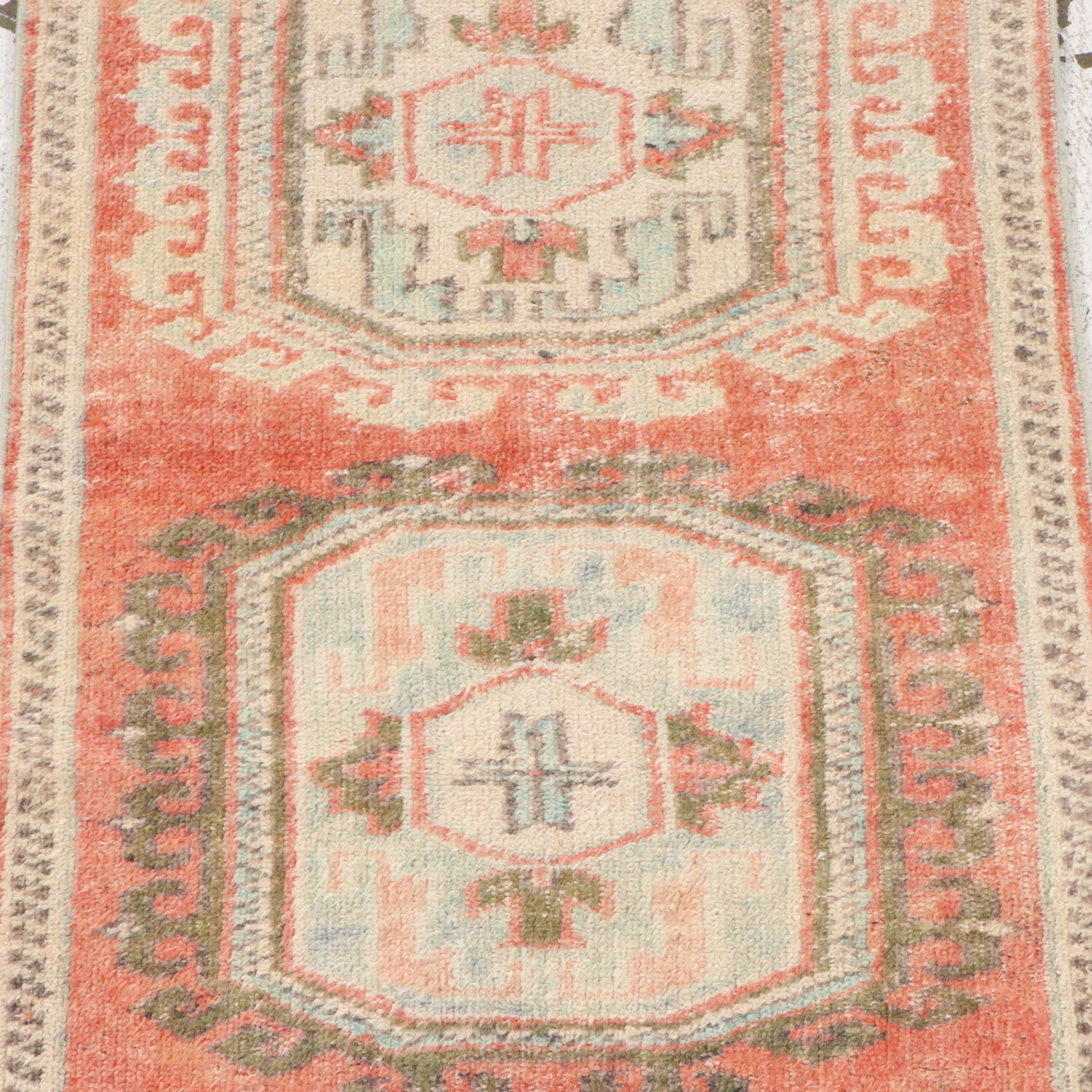 2'11 x 11'5 Hand-Knotted Turkish Oushak Carpet Runner