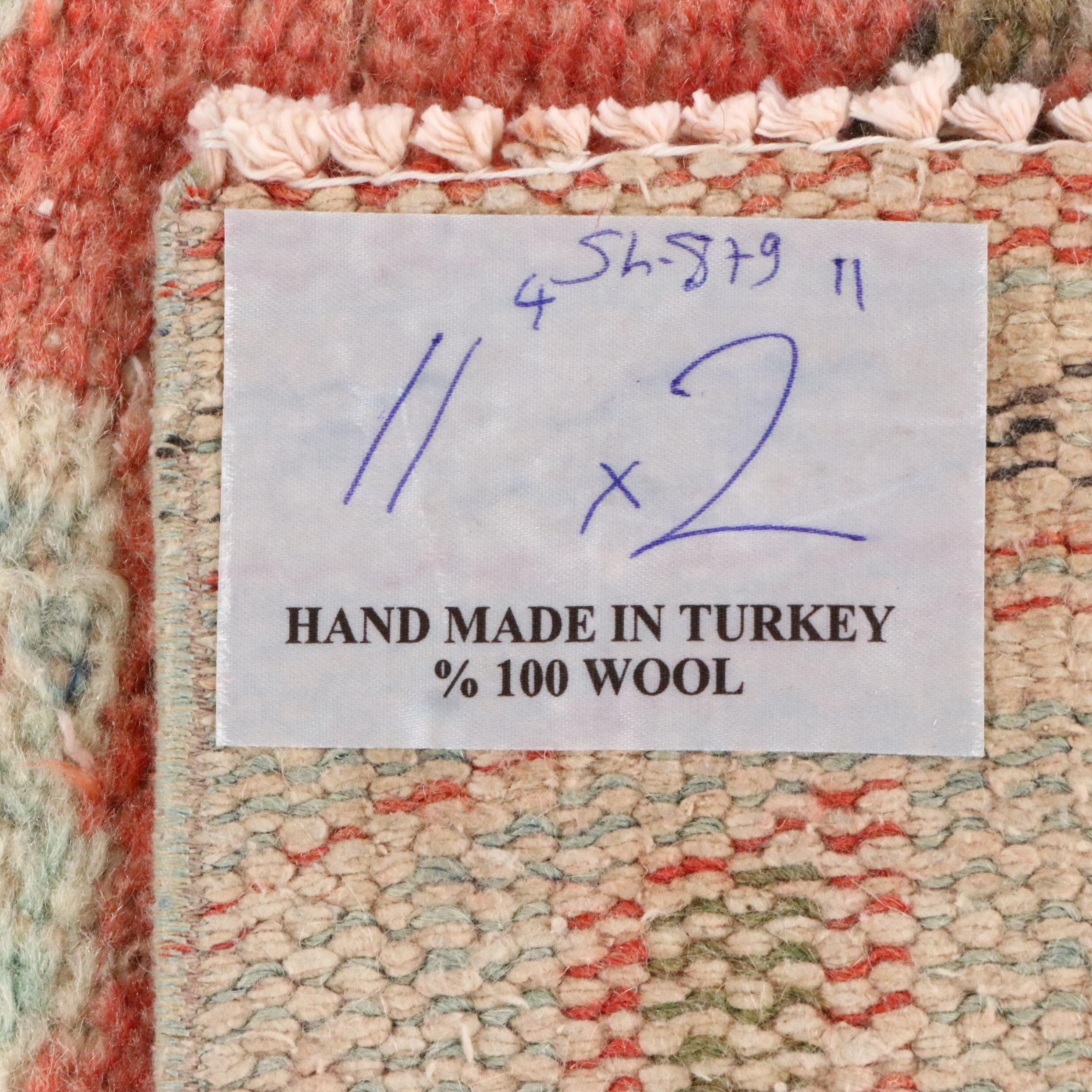 2'11 x 11'5 Hand-Knotted Turkish Oushak Carpet Runner