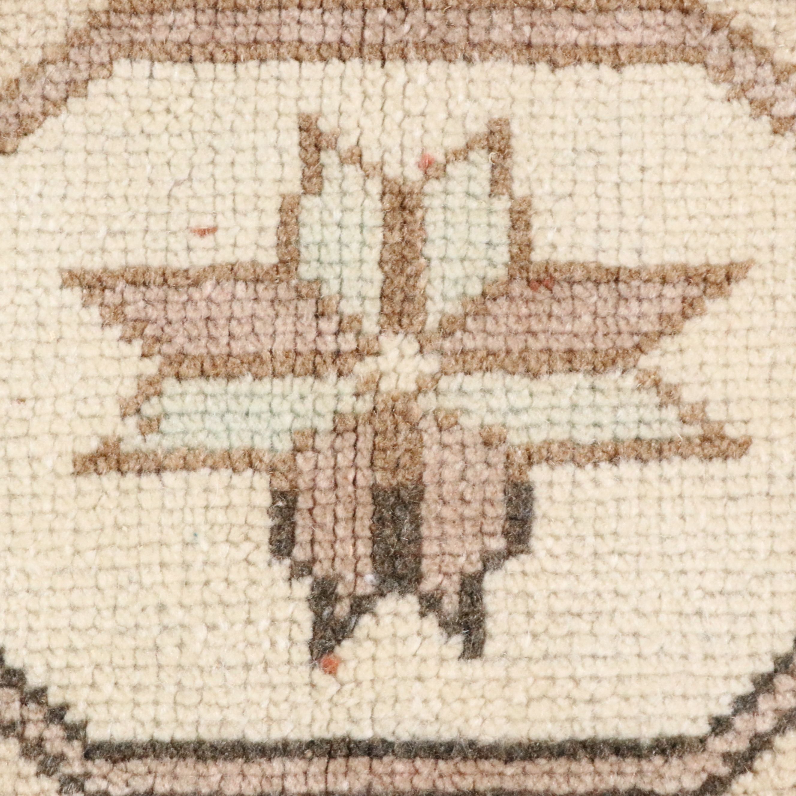 4'7 x 7' Hand-Knotted Turkish Oushak Area Rug