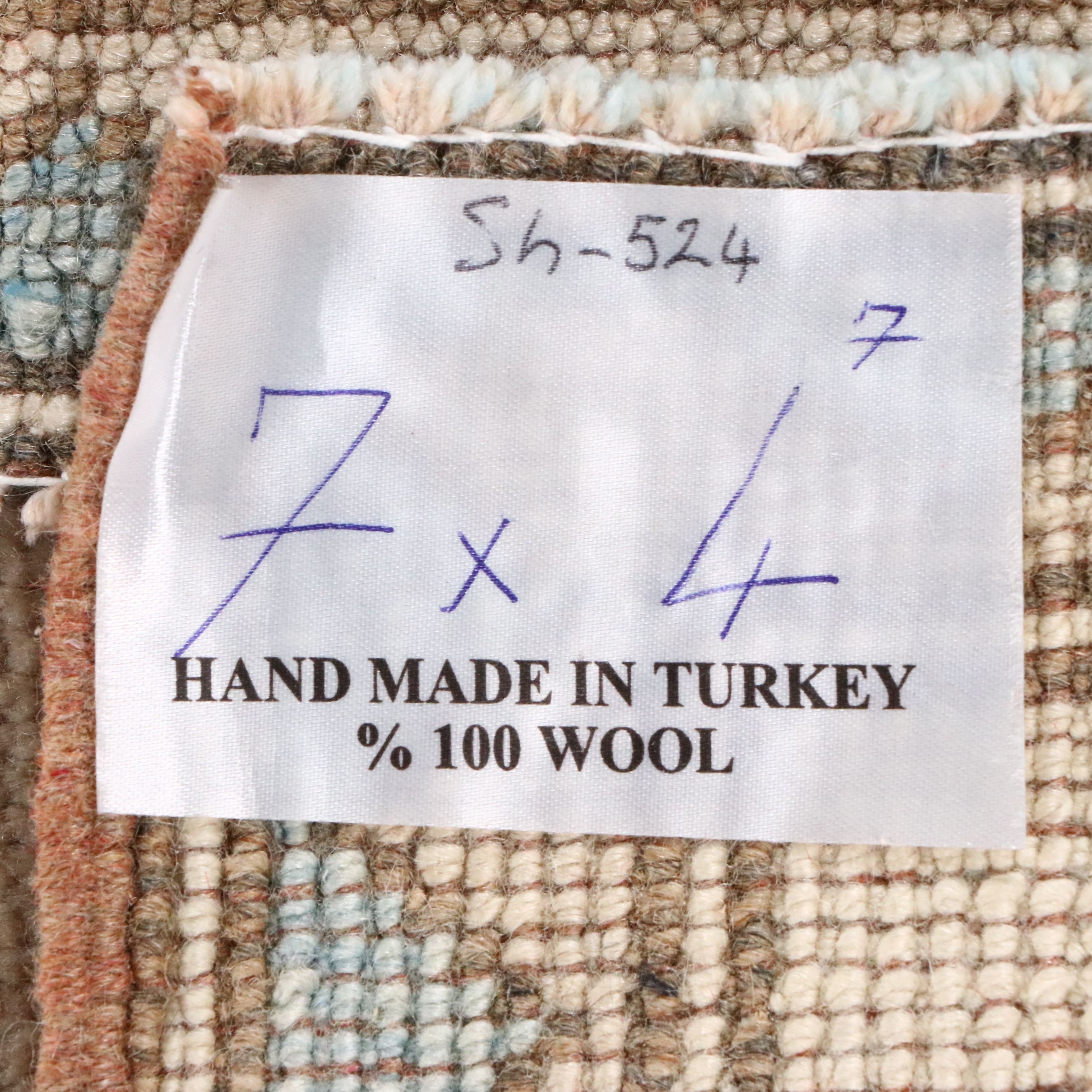 4'7 x 7' Hand-Knotted Turkish Oushak Area Rug