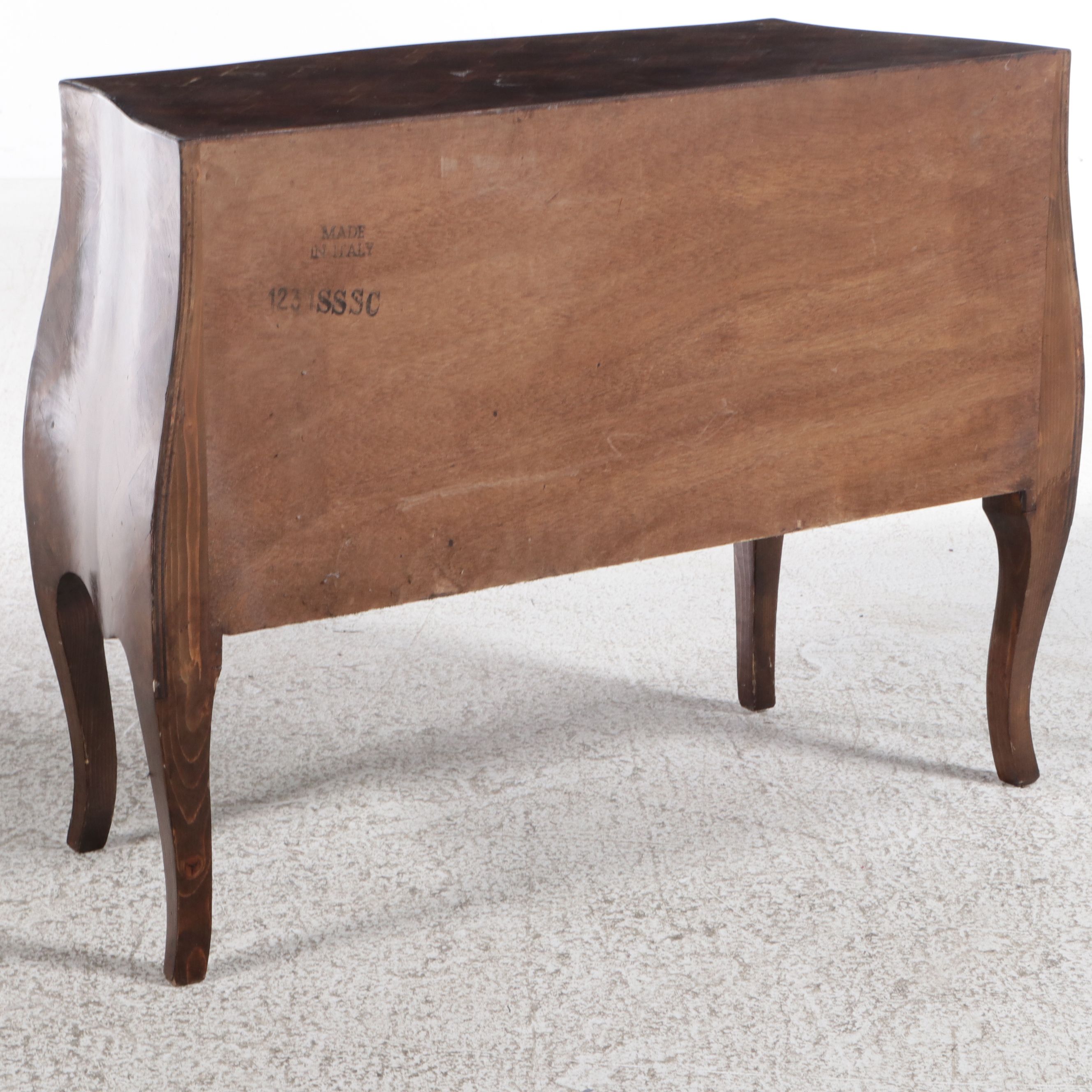 Italian Walnut Parquetry Bombé Chest