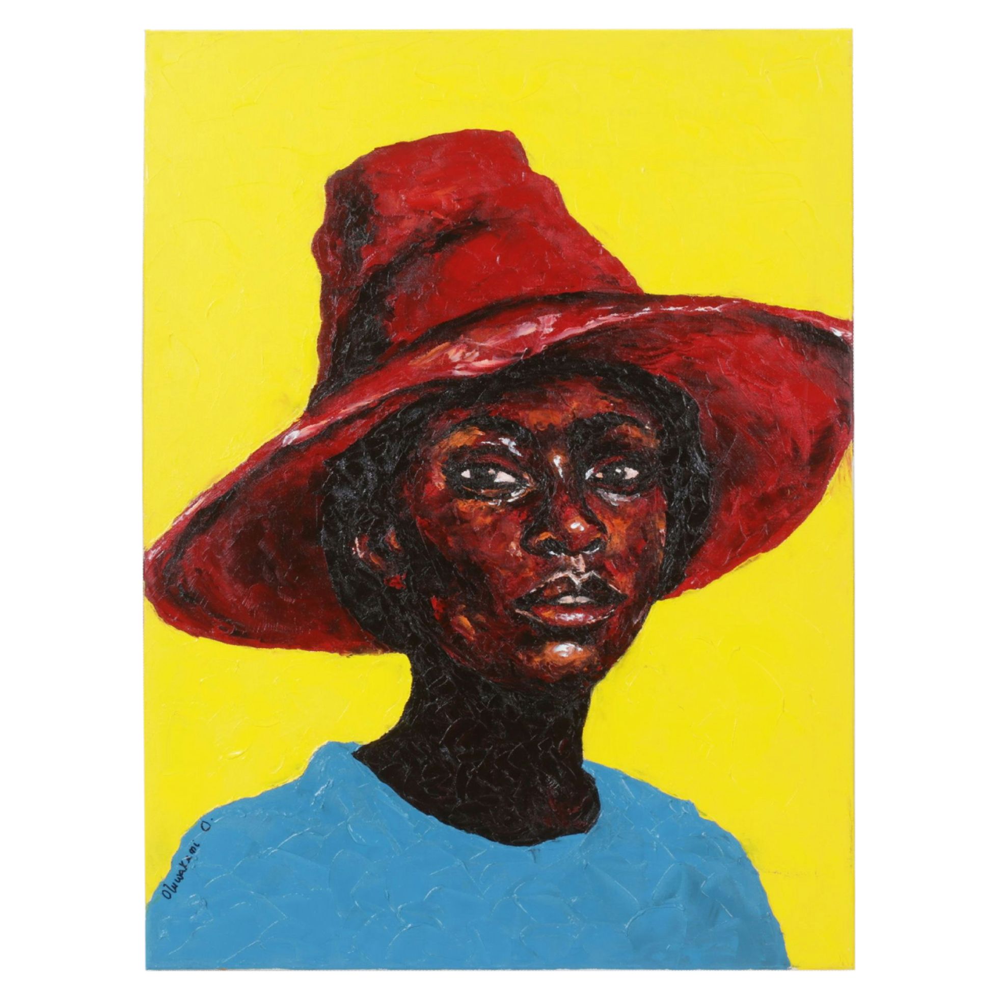 Oluwakemi Omowaire Oil Portrait "Ajagun Obinrin", Early 21st Century