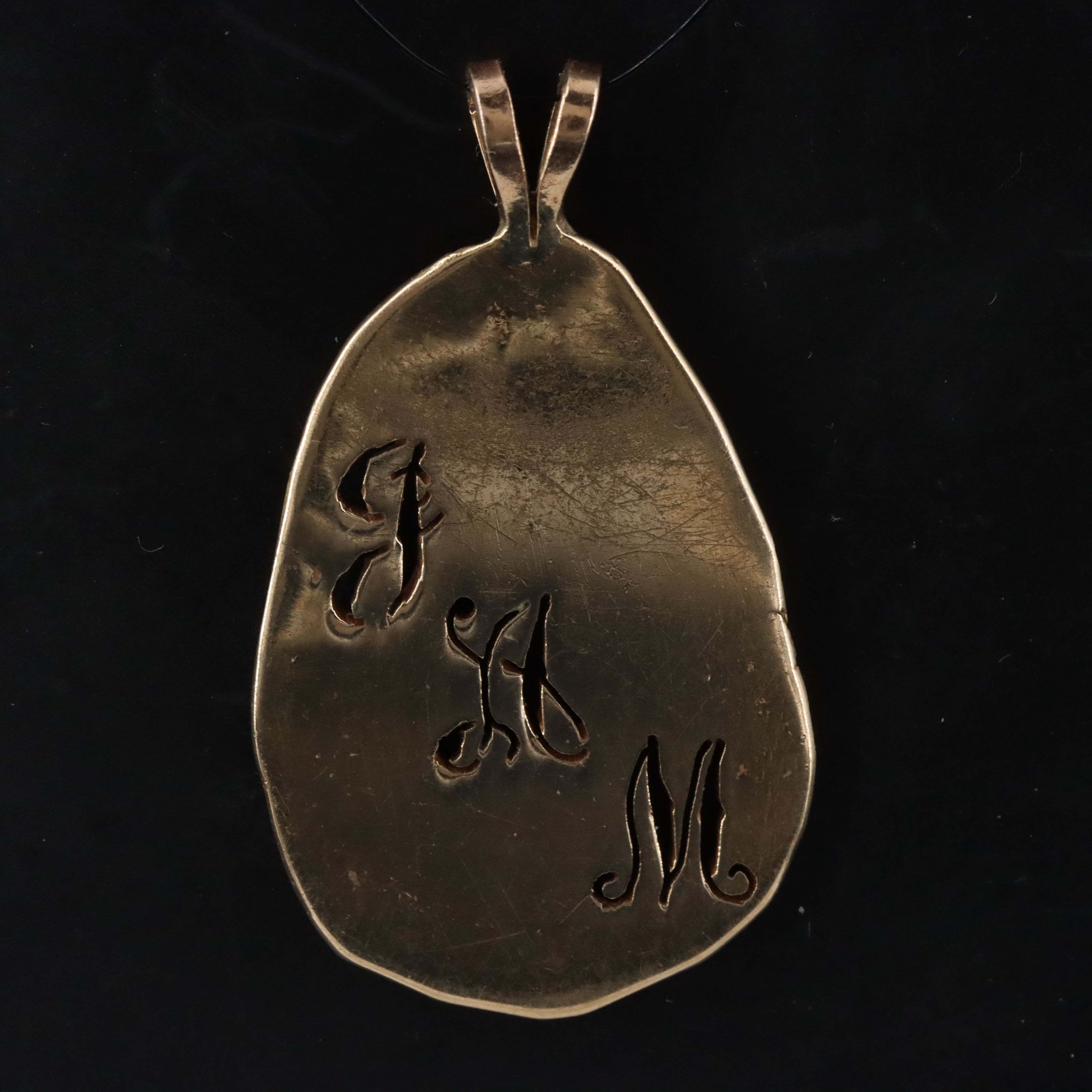 14K Initials Cutout Pendant