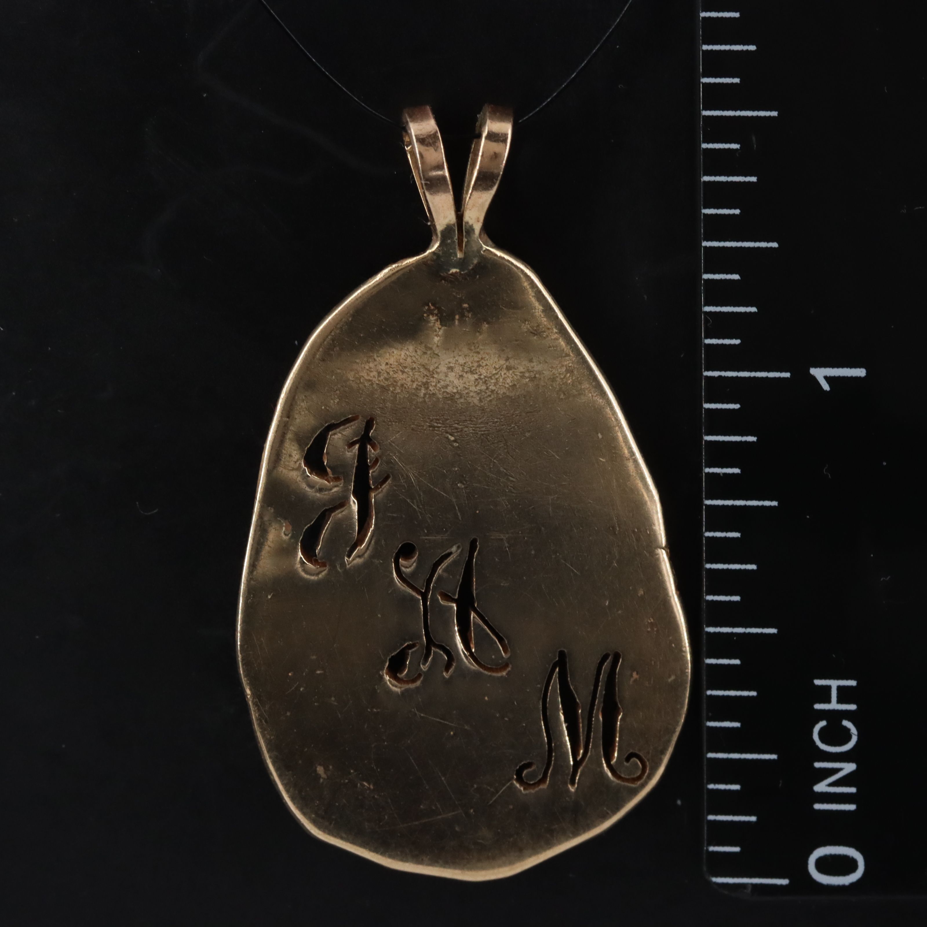14K Initials Cutout Pendant