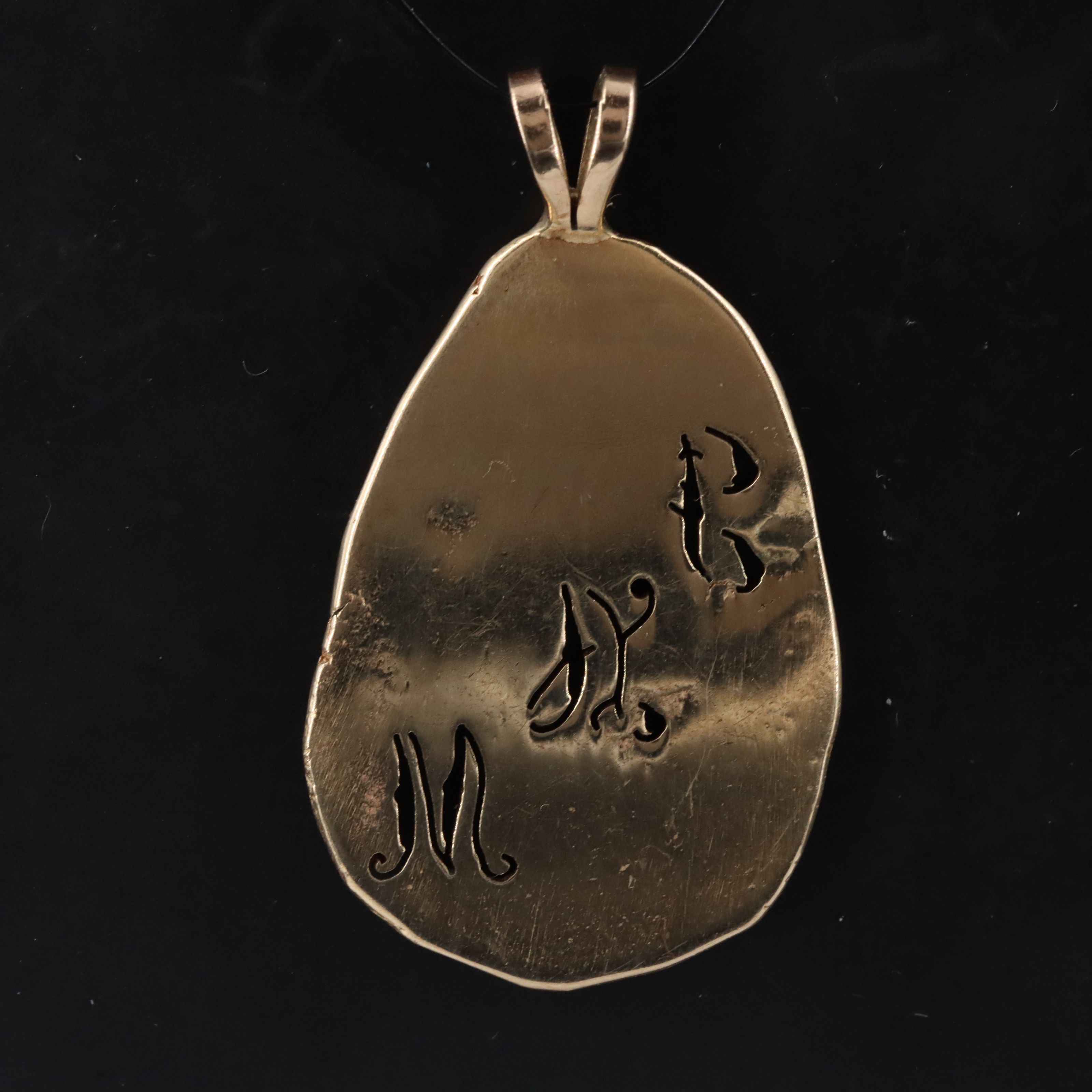 14K Initials Cutout Pendant