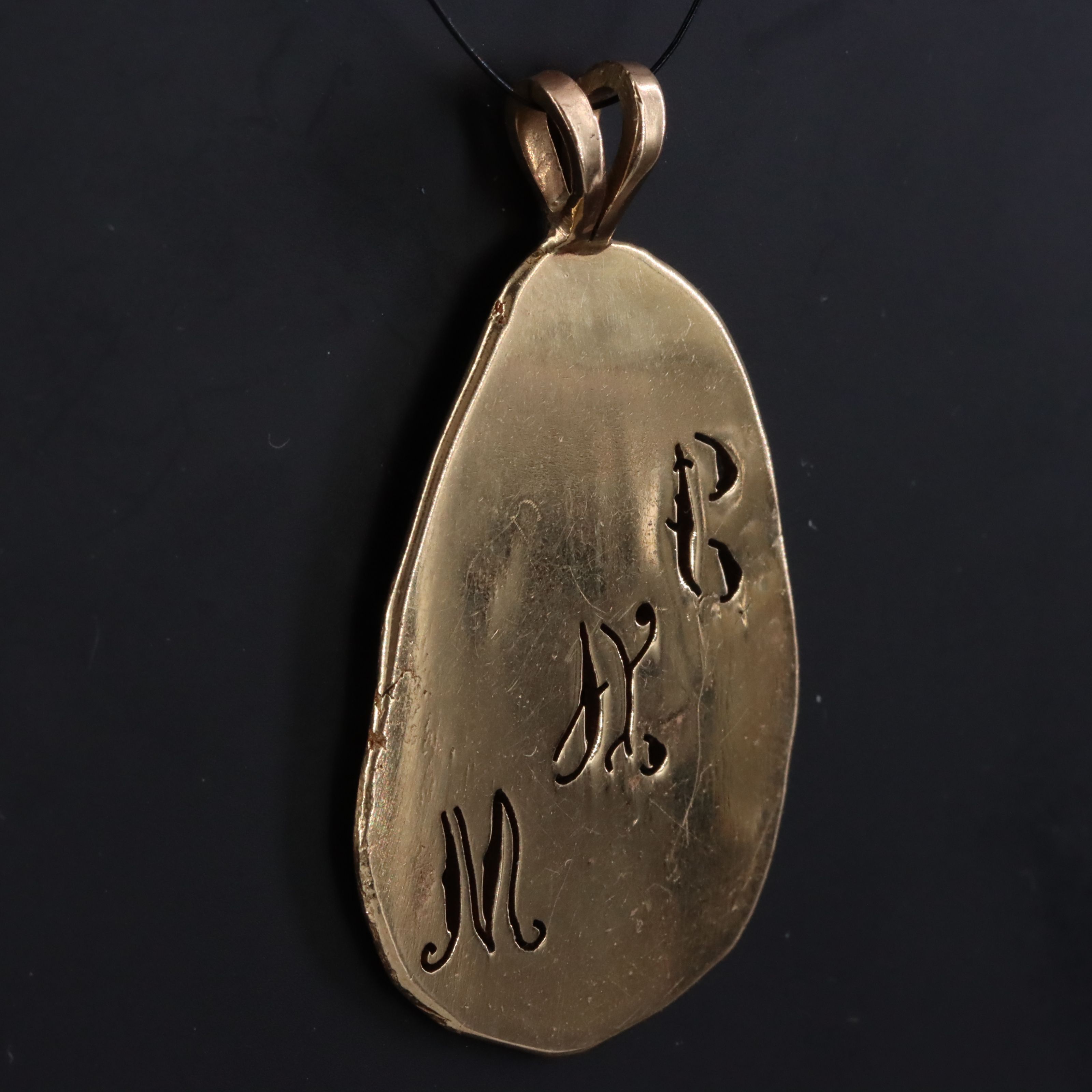 14K Initials Cutout Pendant