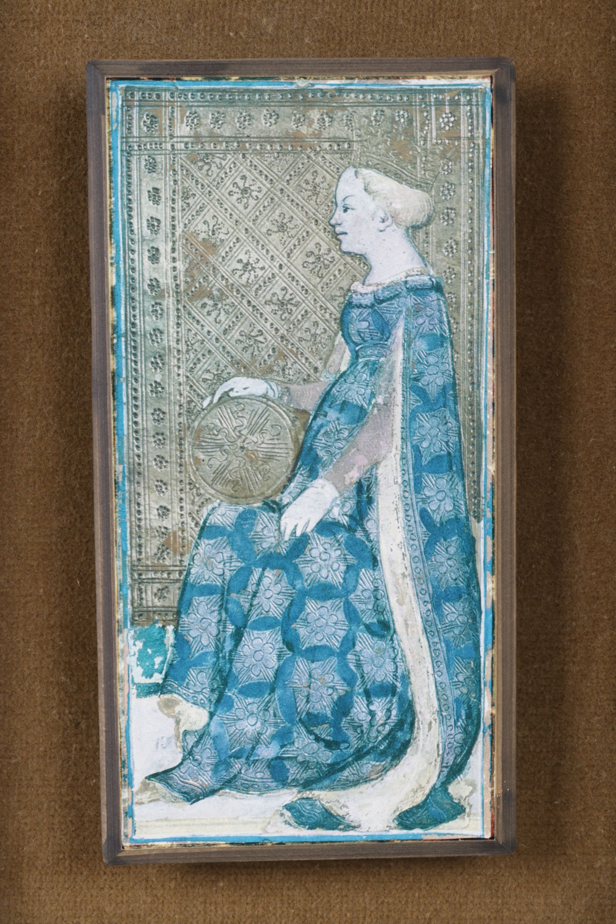 Framed Visconti-Sforza King and Queen of Coin Tarot Cards