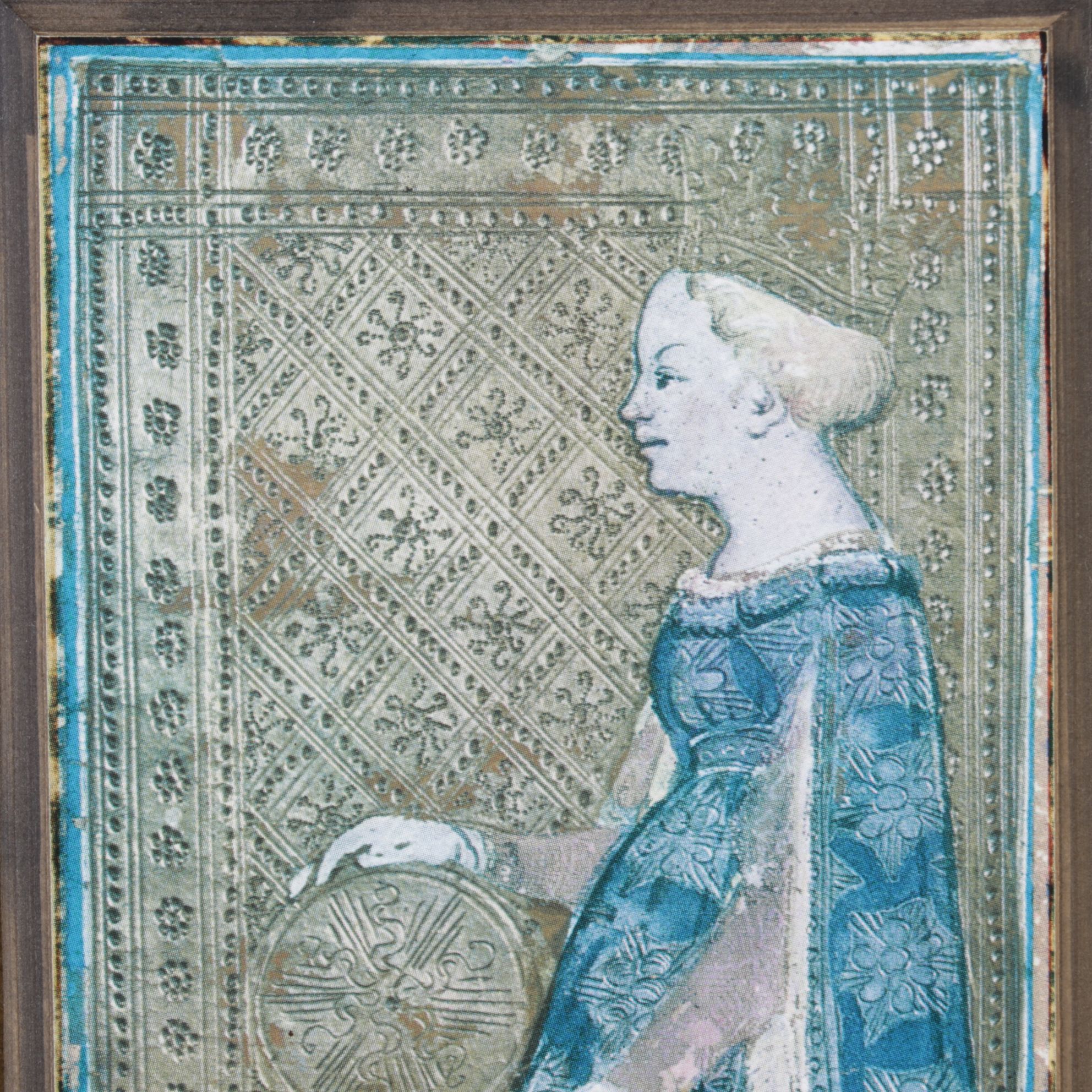 Framed Visconti-Sforza King and Queen of Coin Tarot Cards