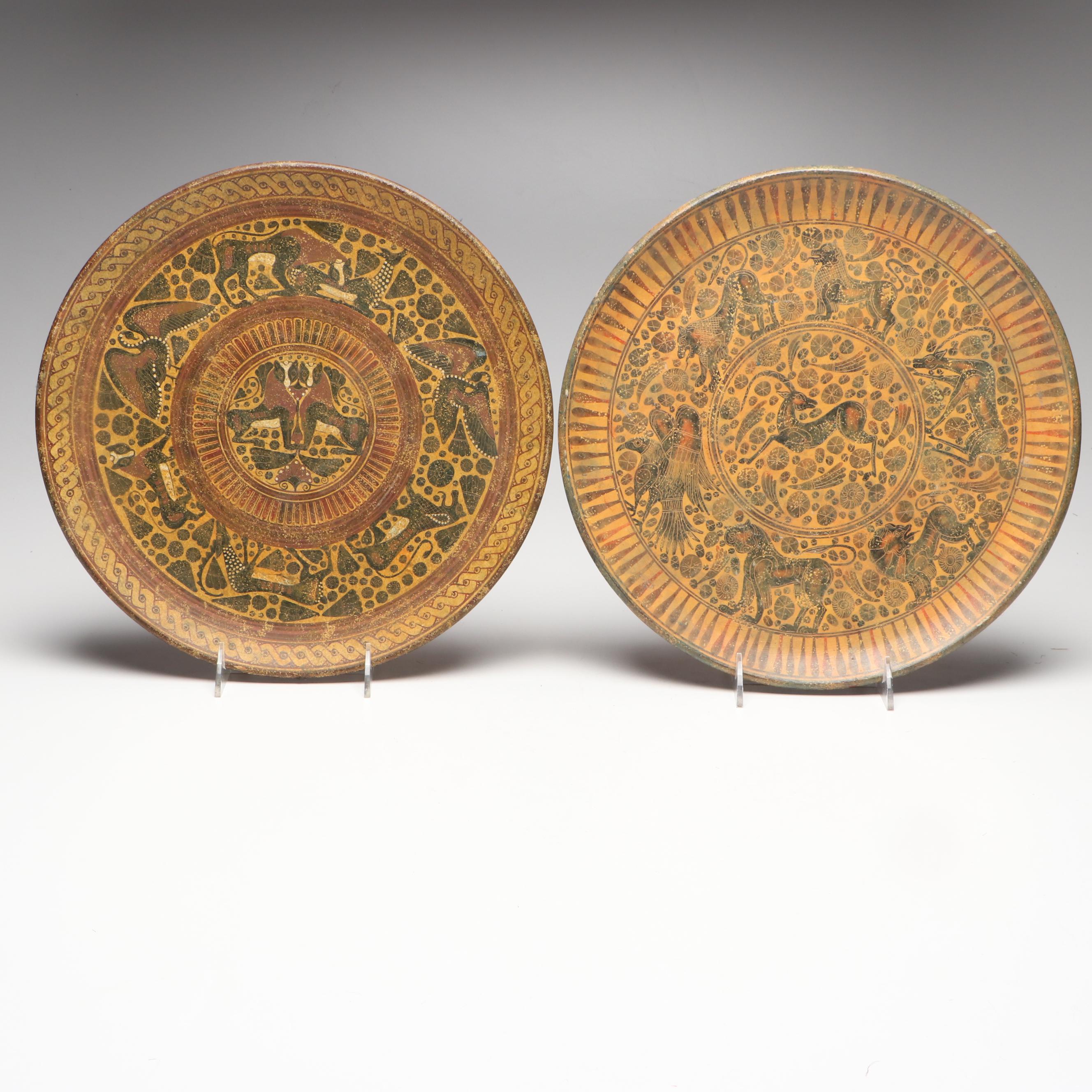 Paris Vagis Hand-Painted Corinthian Period Terracotta Replica Wall Hanging Decor