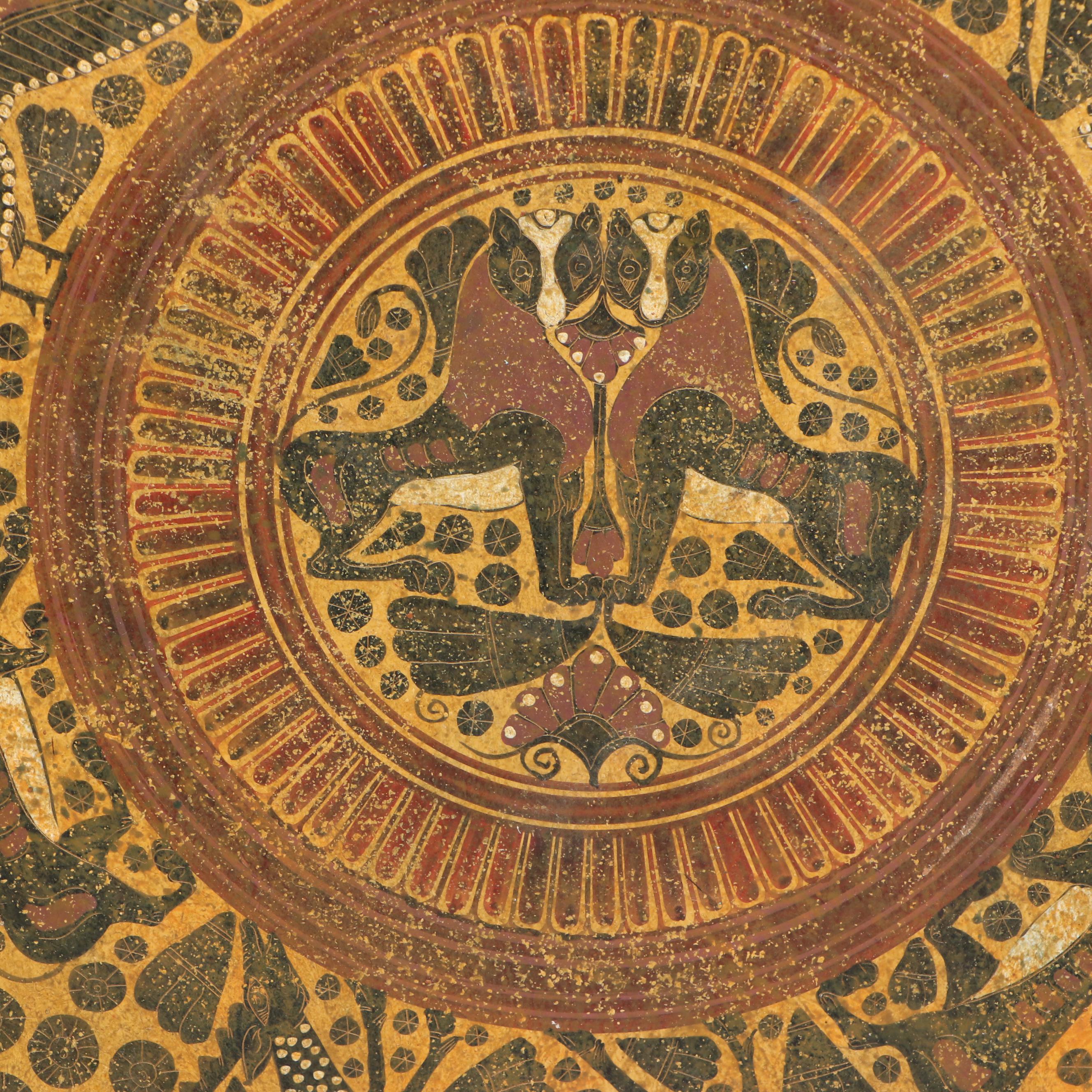 Paris Vagis Hand-Painted Corinthian Period Terracotta Replica Wall Hanging Decor