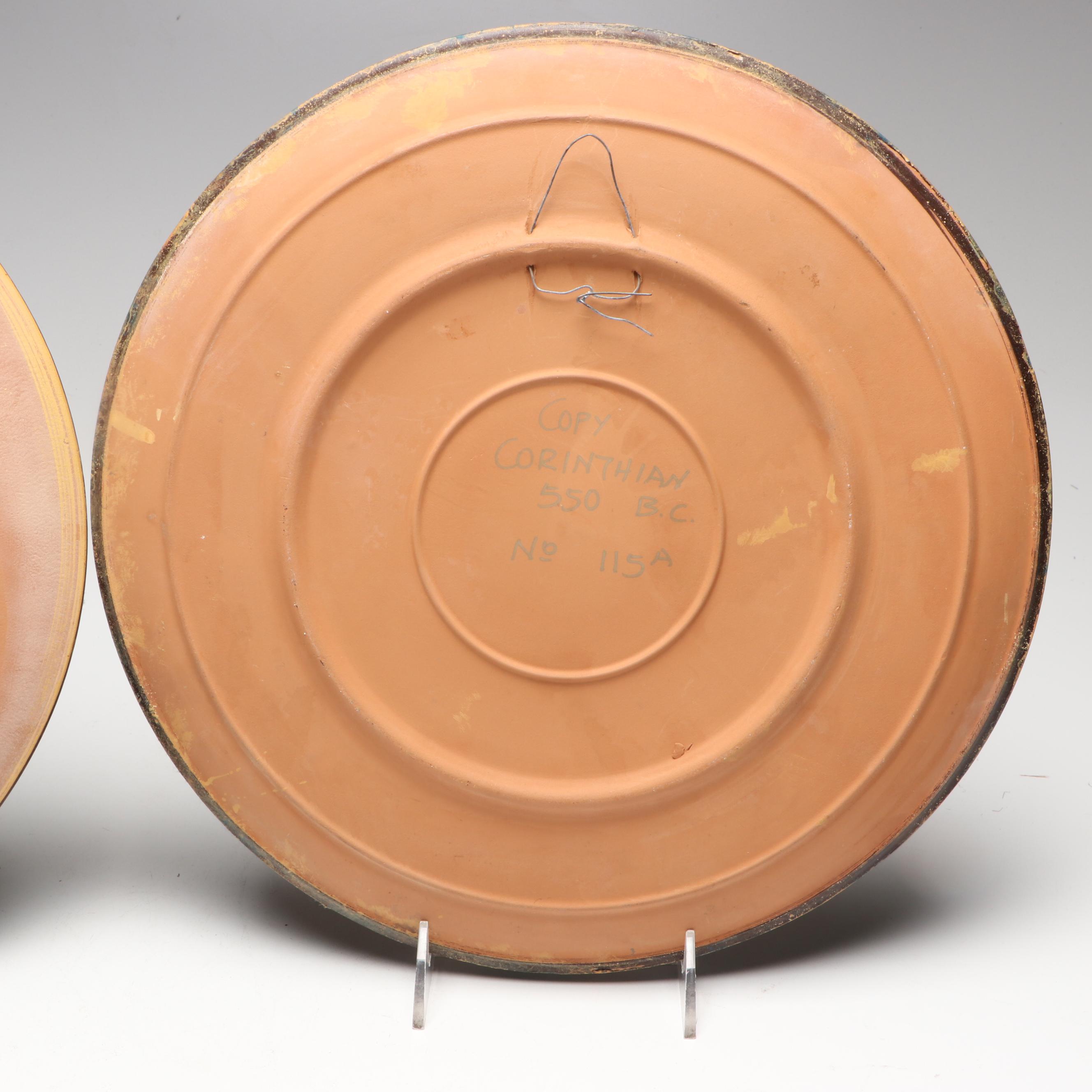 Paris Vagis Hand-Painted Corinthian Period Terracotta Replica Wall Hanging Decor