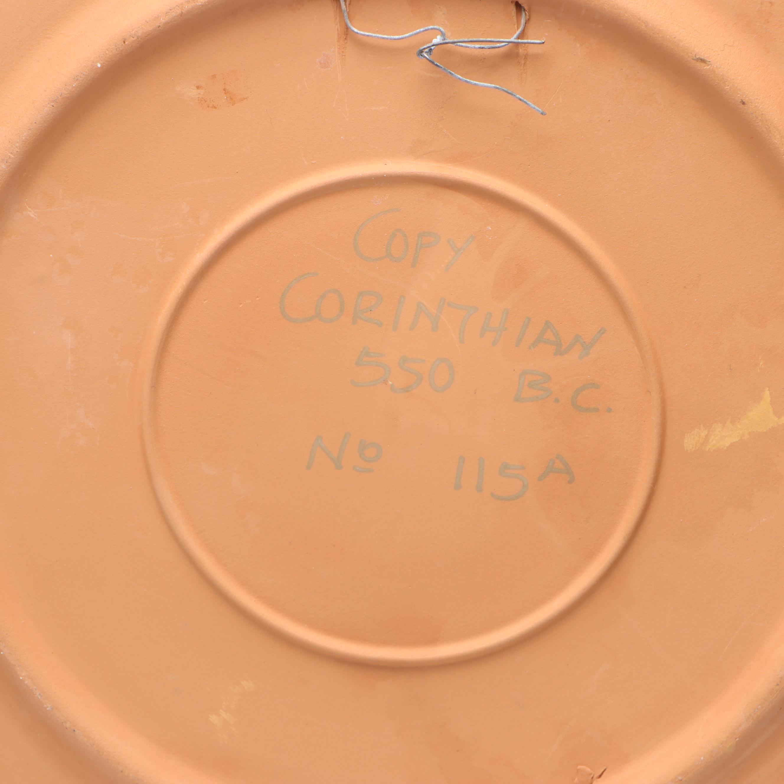 Paris Vagis Hand-Painted Corinthian Period Terracotta Replica Wall Hanging Decor