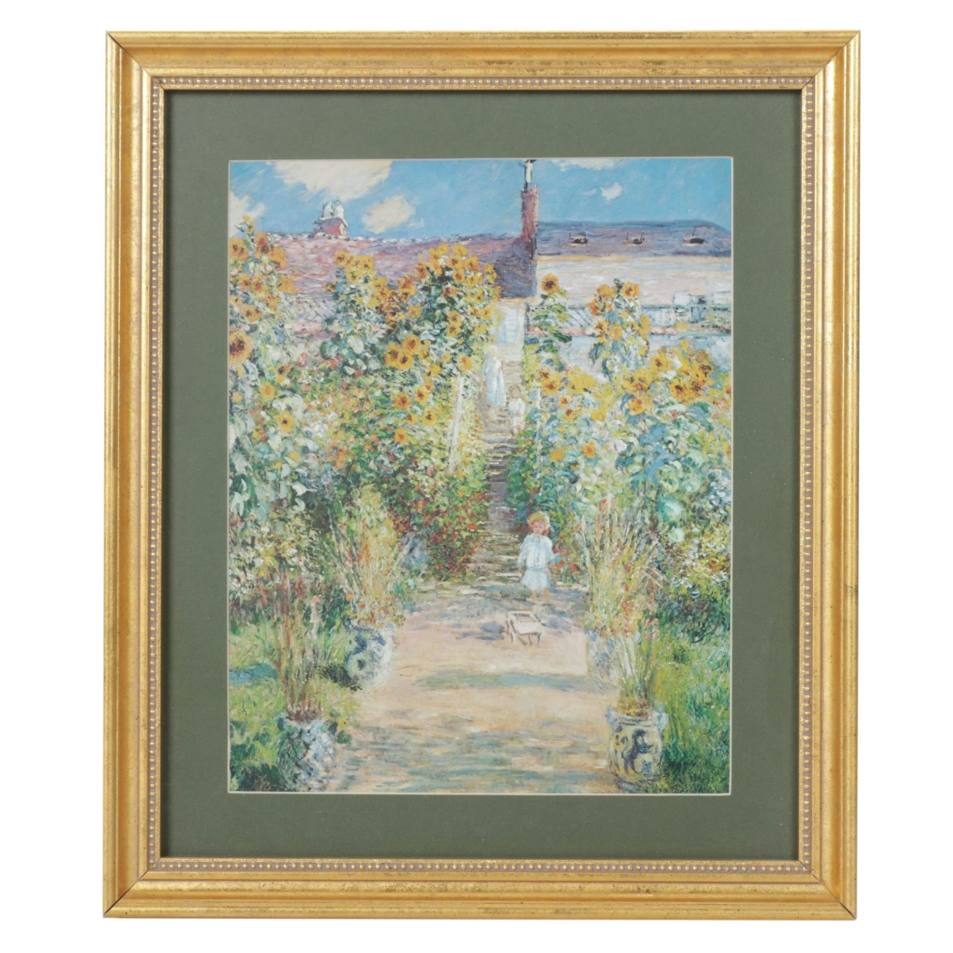 Offset Lithograph After Claude Monet "The Artist's Garden at Vetheuil"