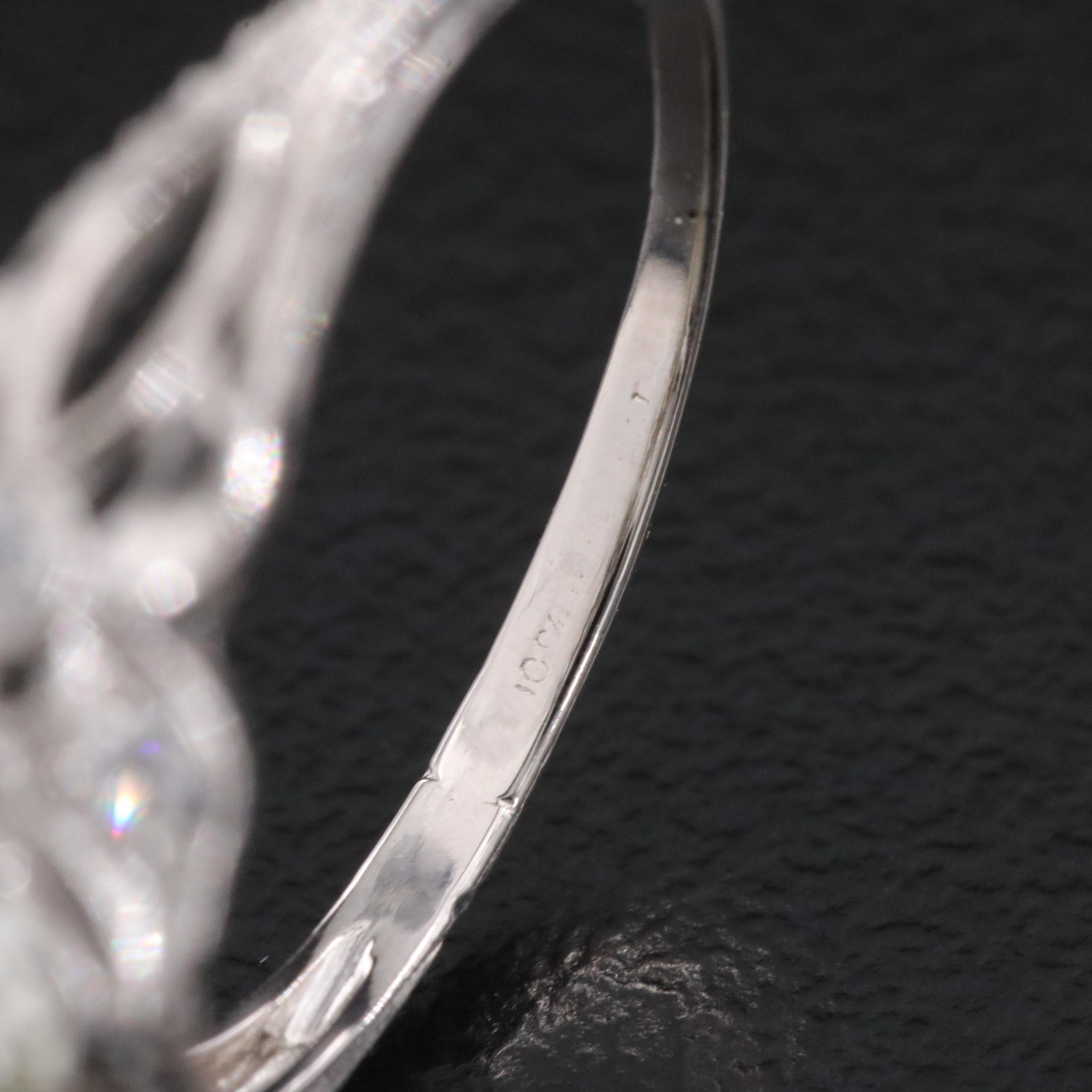 Antique Platinum 0.91 CTW Diamond Ring