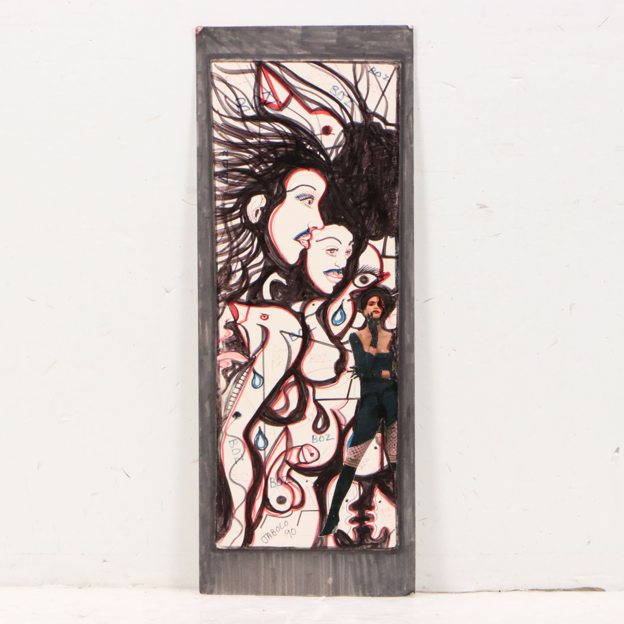 Jabolo Collages of Abstracted Face and Figural Composition, 1989-90