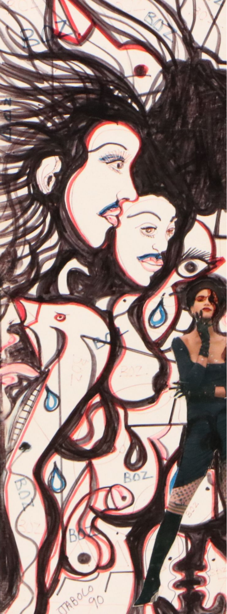 Jabolo Collages of Abstracted Face and Figural Composition, 1989-90