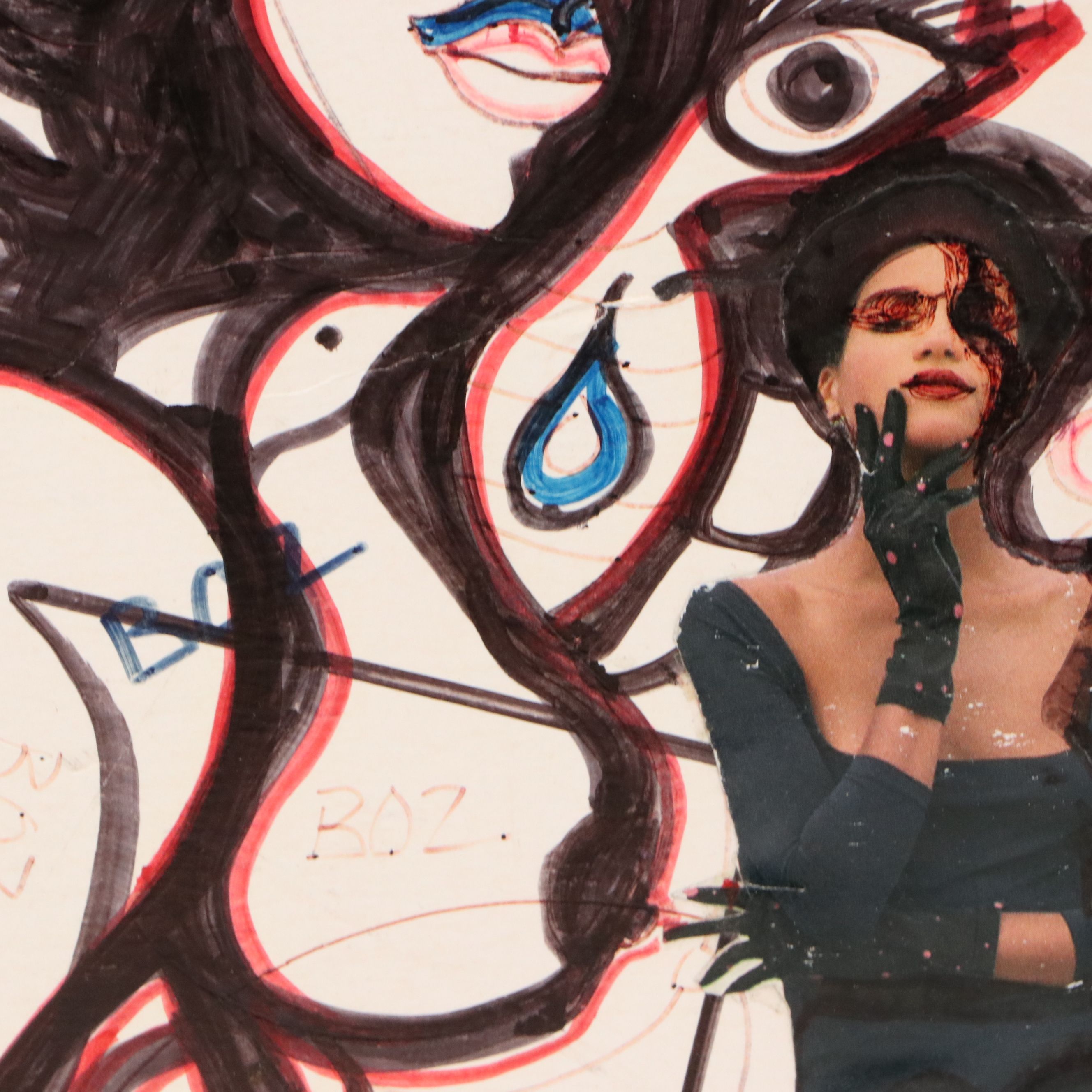 Jabolo Collages of Abstracted Face and Figural Composition, 1989-90