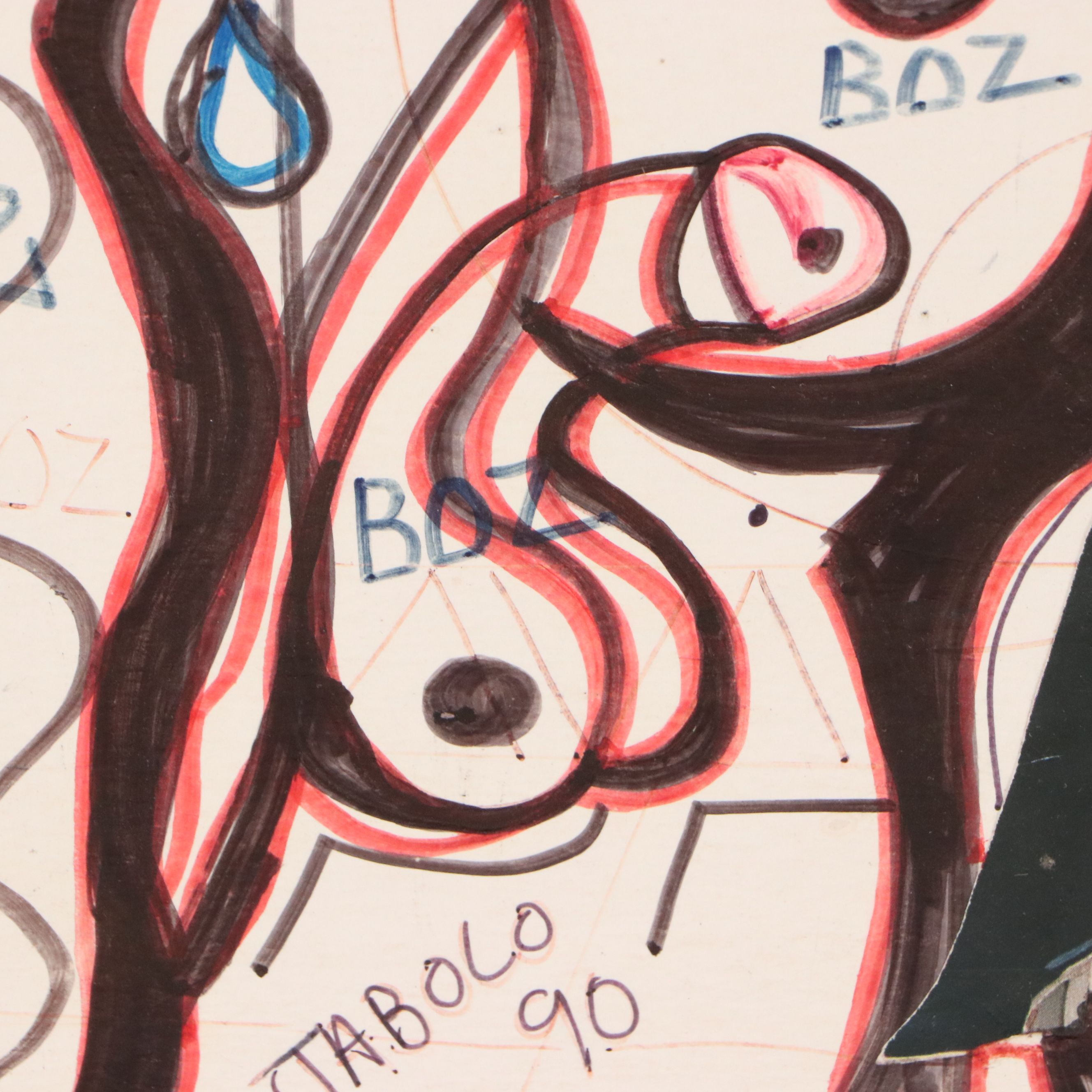 Jabolo Collages of Abstracted Face and Figural Composition, 1989-90